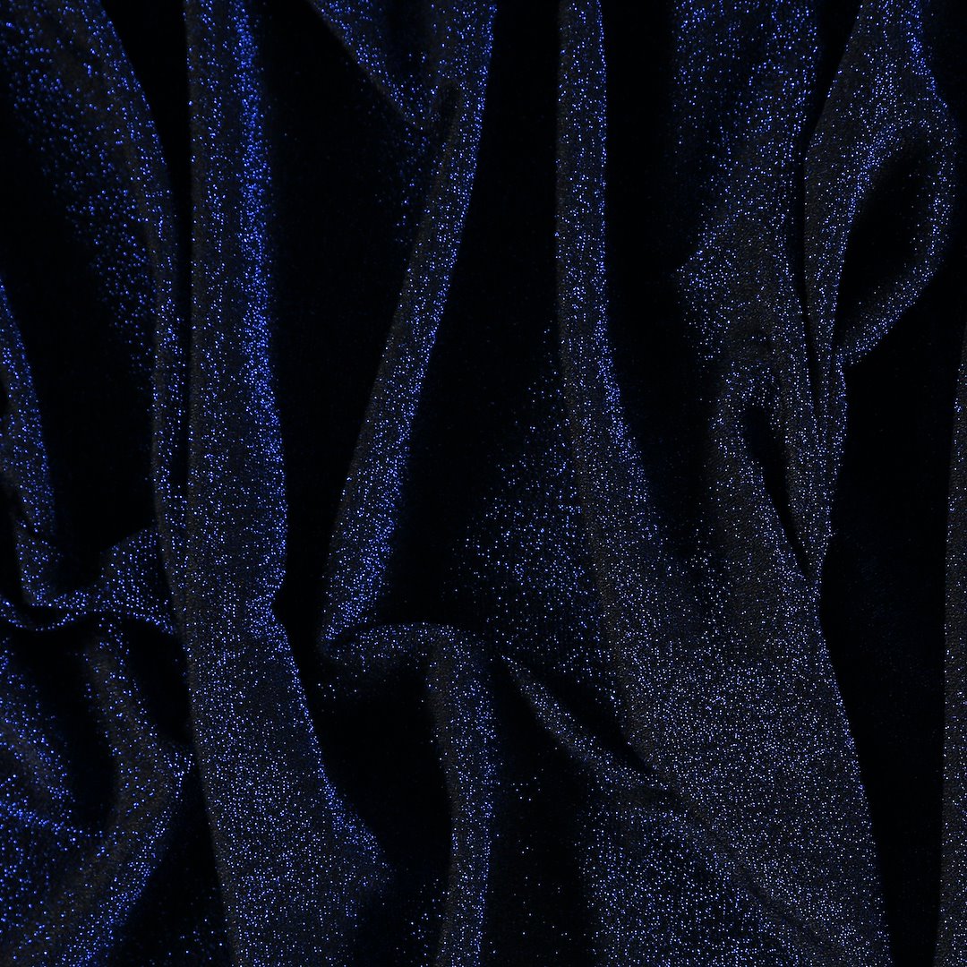 Billede af Stretch crepe jersey med blå lurex