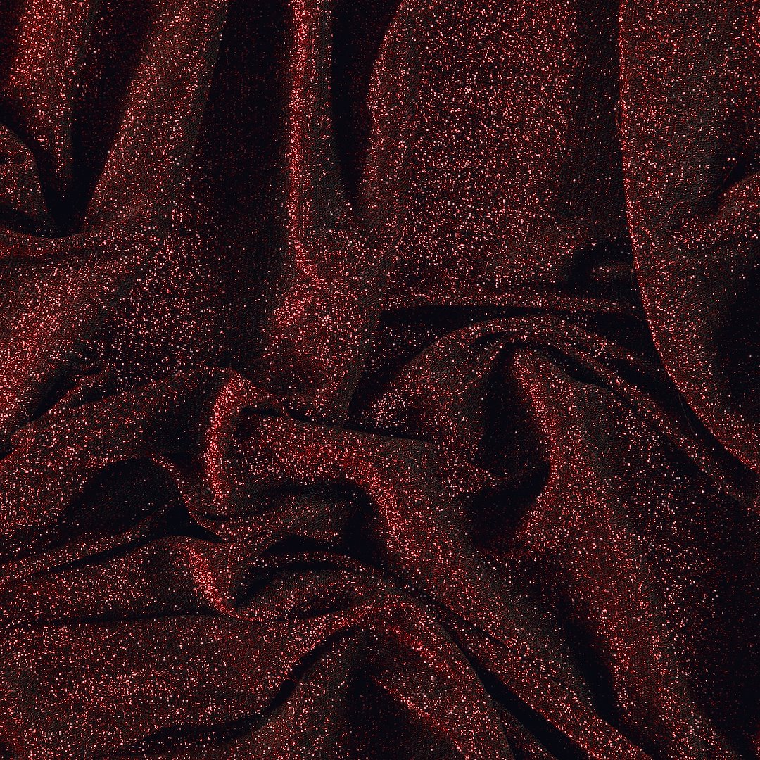 Billede af Stretch crepe jersey med rød lurex