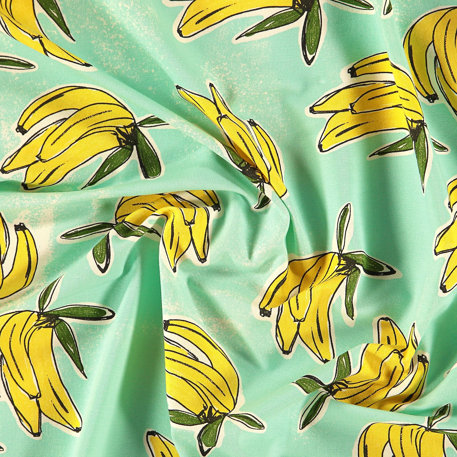 Stretch jersey mint with bananas 272728_pack