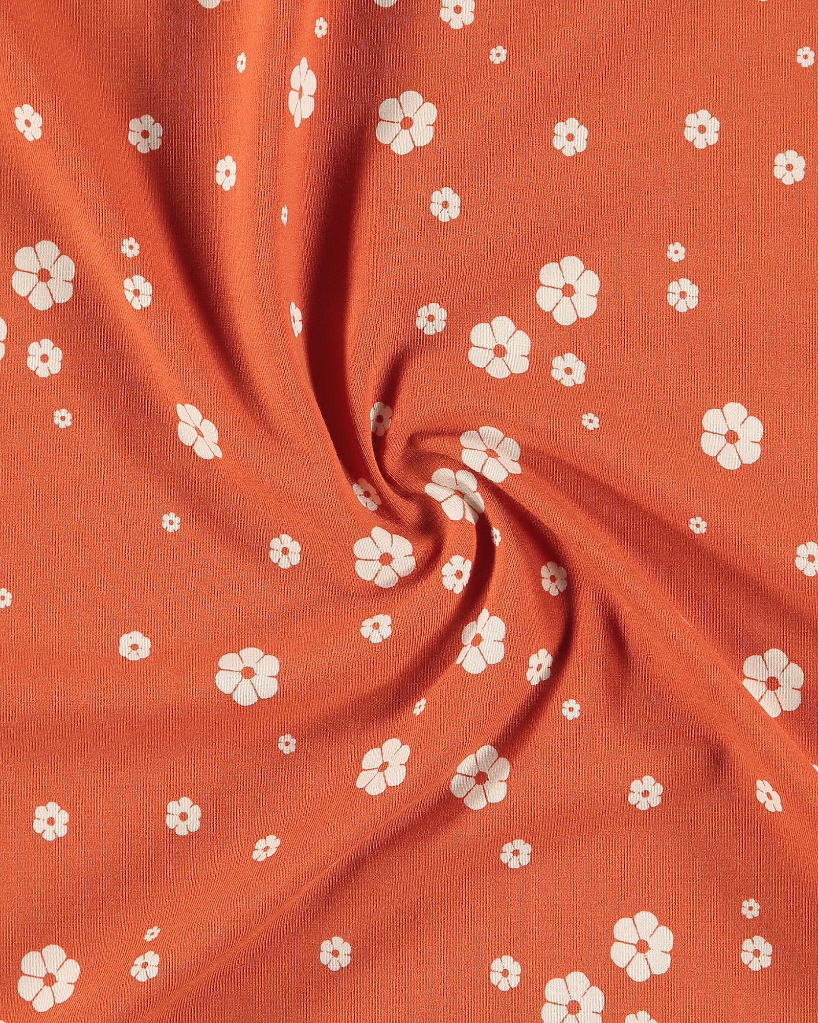 Stretch-Jersey orange m Blumen 272943_pack