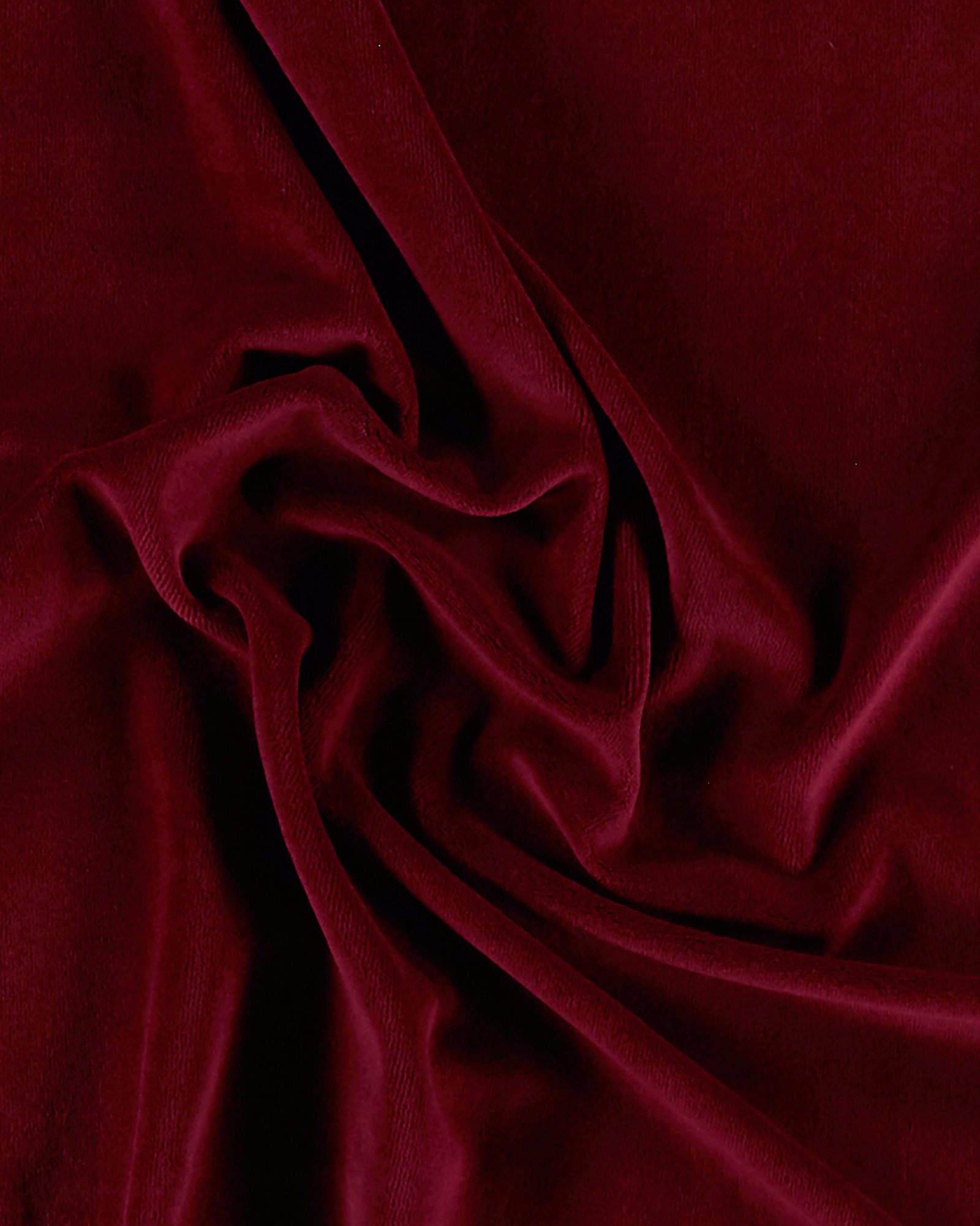 Microfaser Samt Stoff Velvet Touch Farbe Rubin-Rot