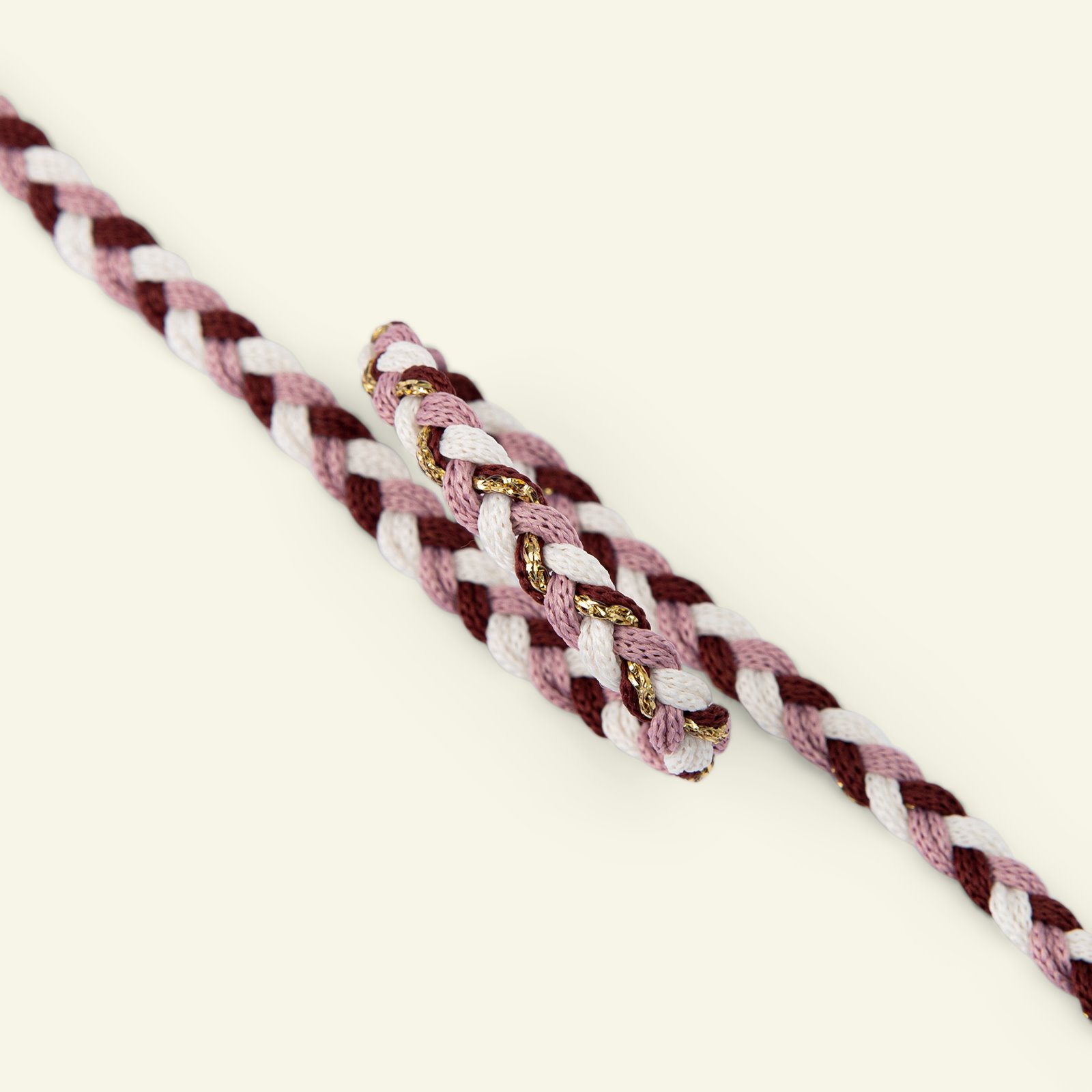 String braided 8mm rose/nature/lurex 2m 22415_pack