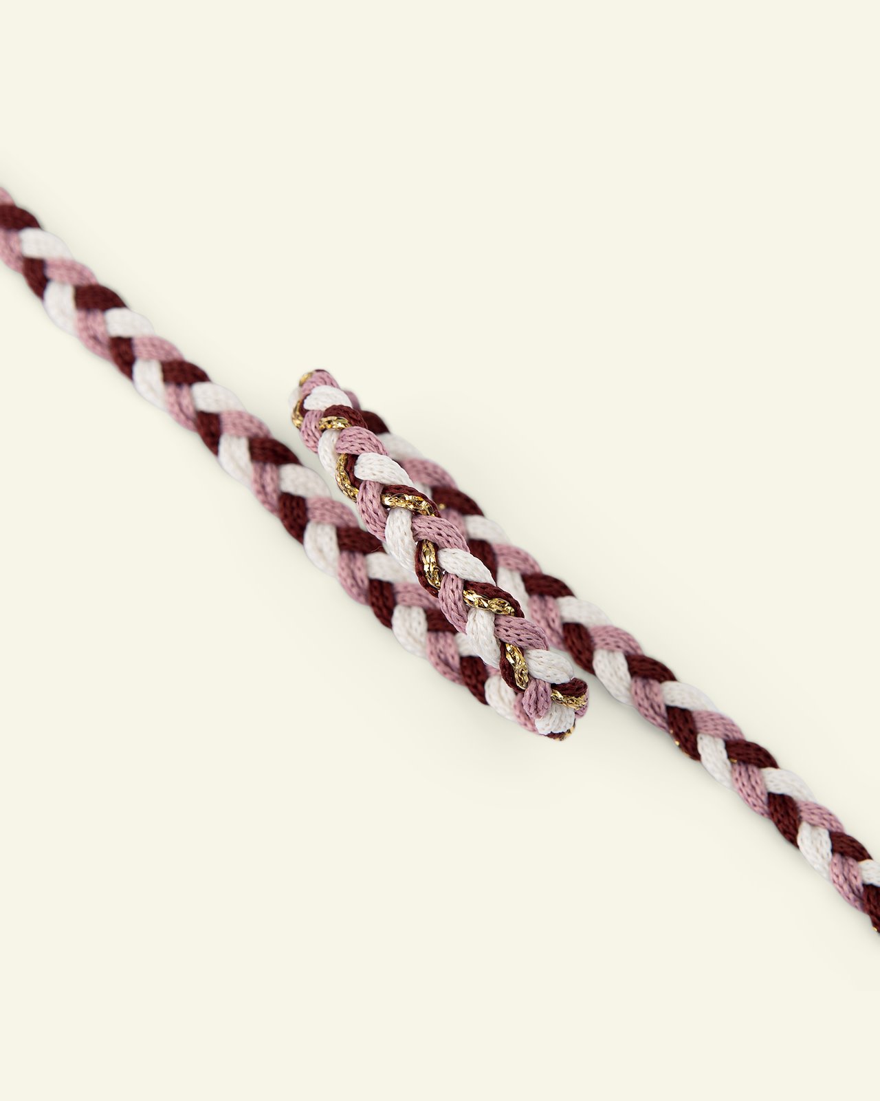 String braided 8mm rose/nature/lurex 2m 22415_pack