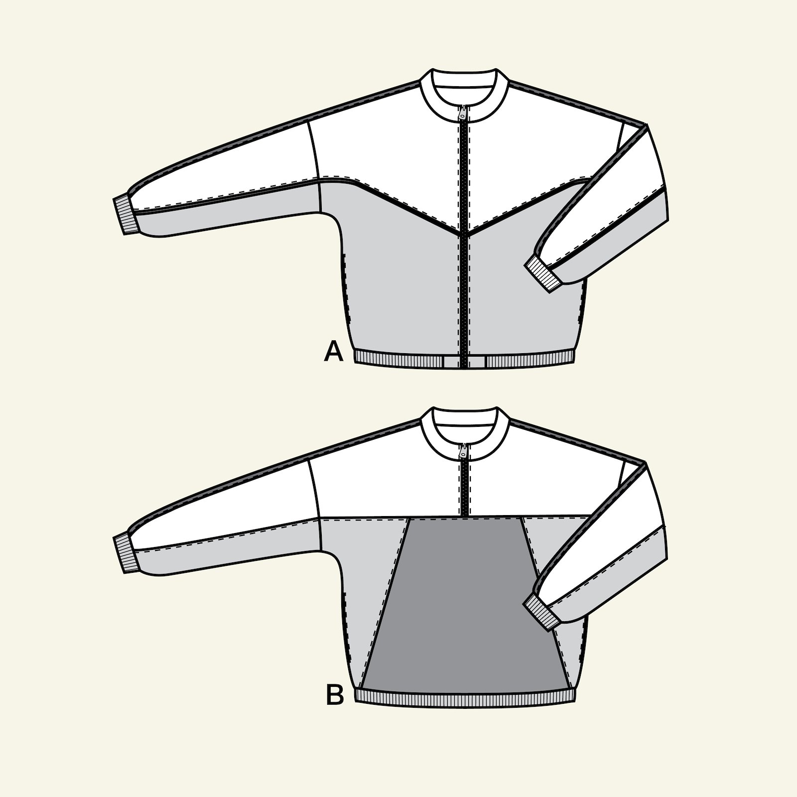 Sweat jacket and sweatshirt, M p24044_pack