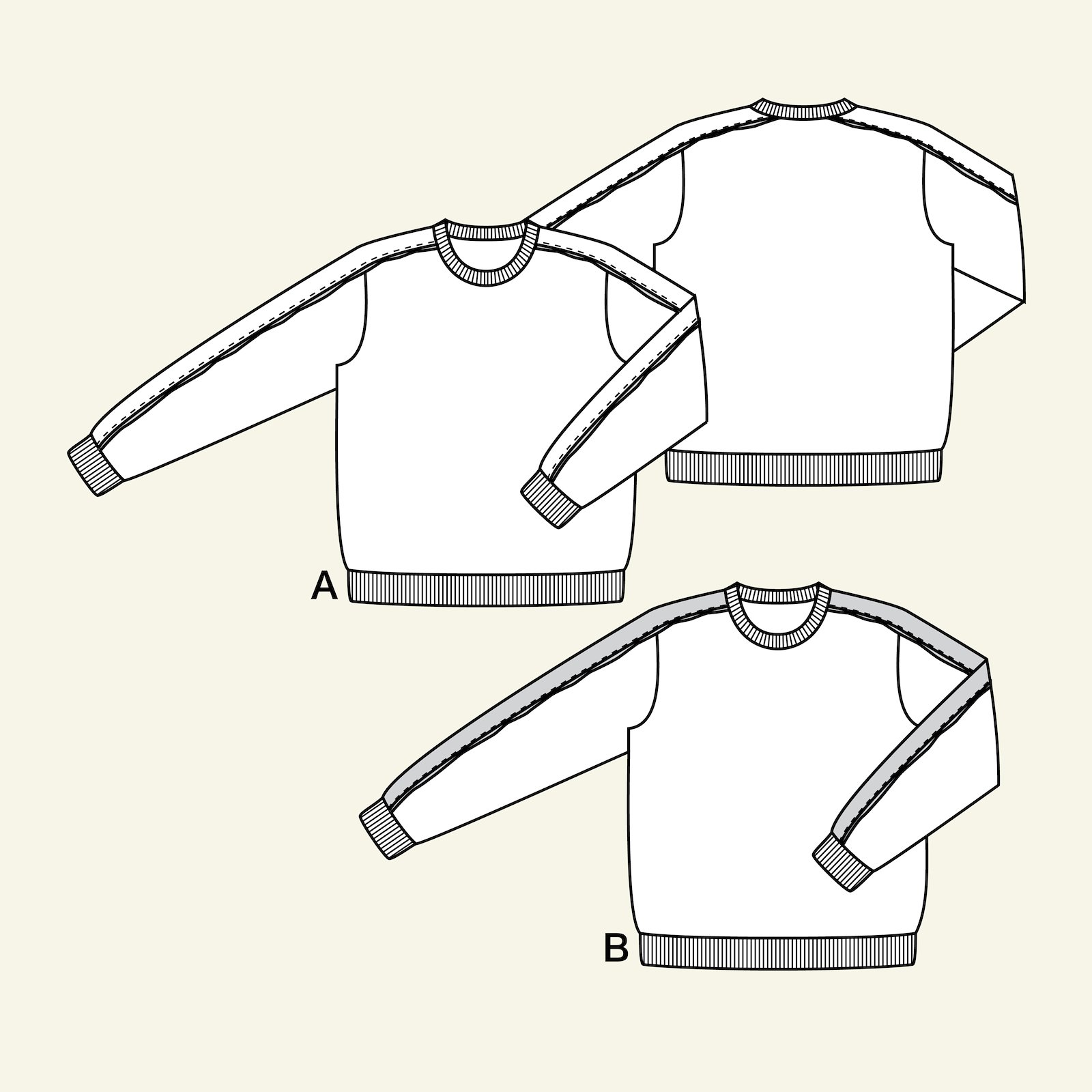 Sweatshirt med infällning, XXL p87003_pack