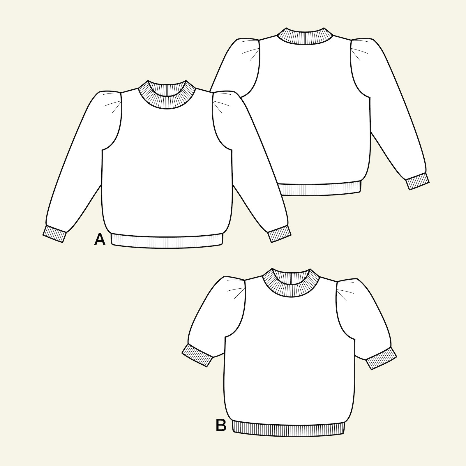 Sweatshirt med pufærme, XL p22074_pack