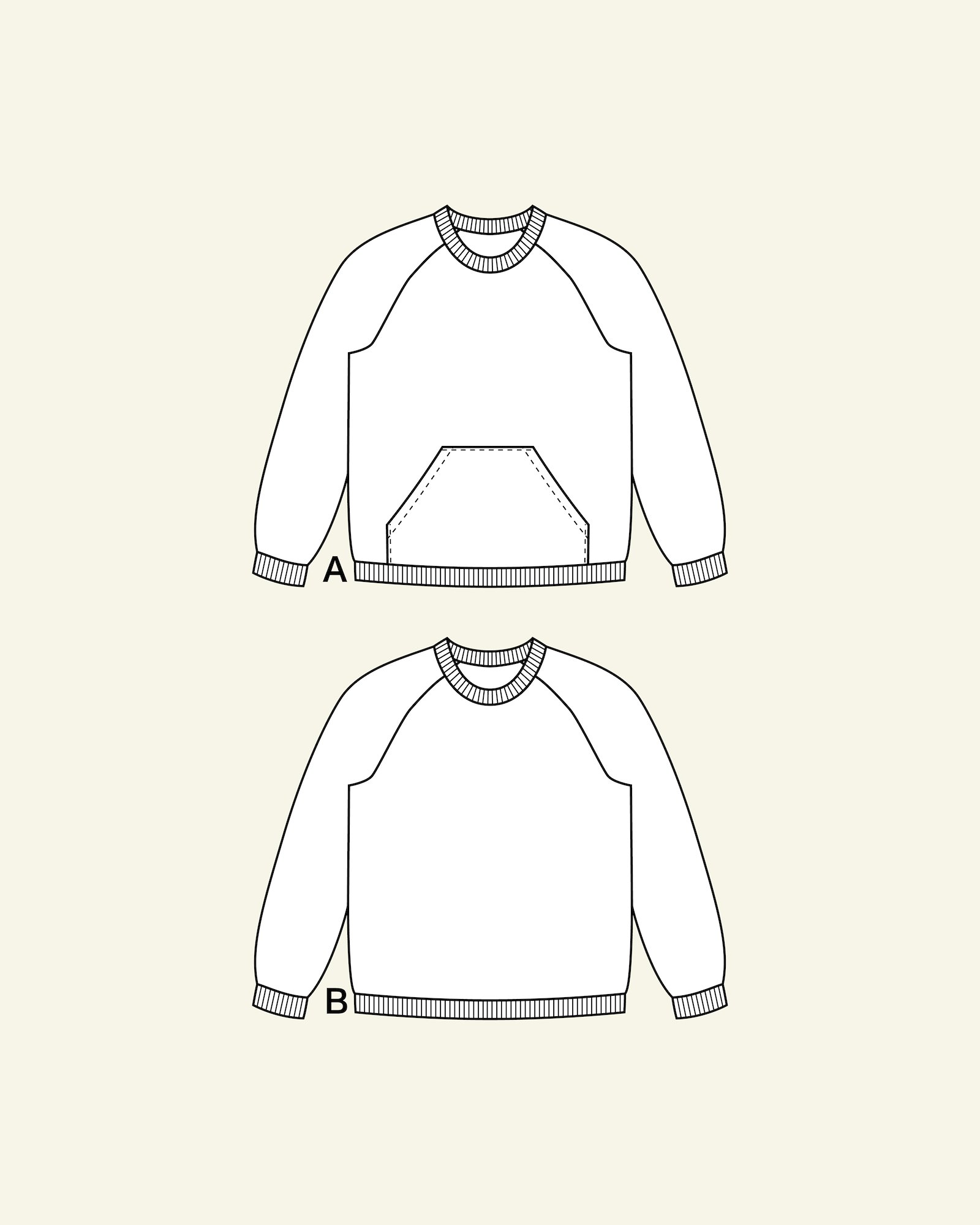 Sweatshirt med raglan, 104 p62015_pack