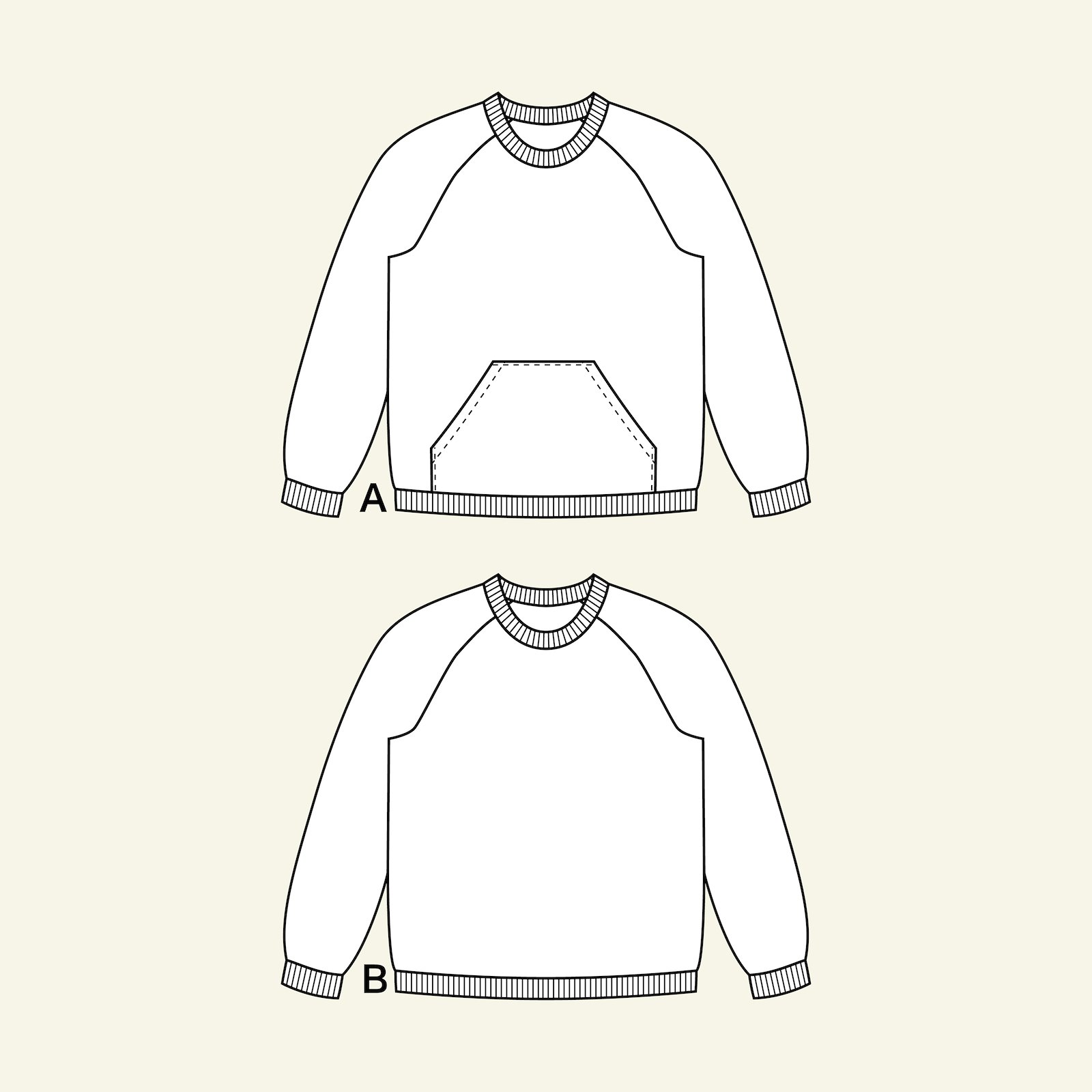 Sweatshirt med raglanärm, 110 p62015_pack