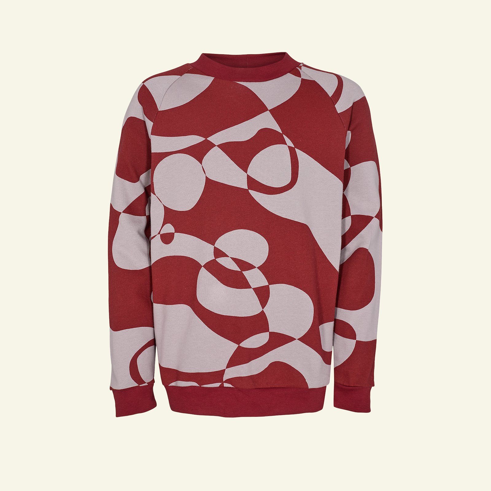 Sweatshirt mörk rouge med artistiskt try p62015_211818_230695_sskit
