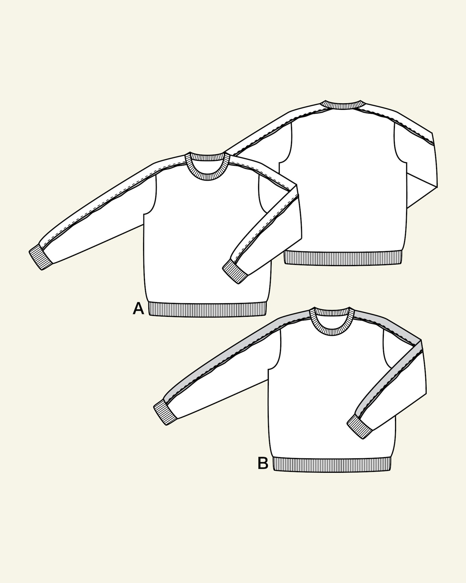 Sweatshirt with cross cutting p87003_pack