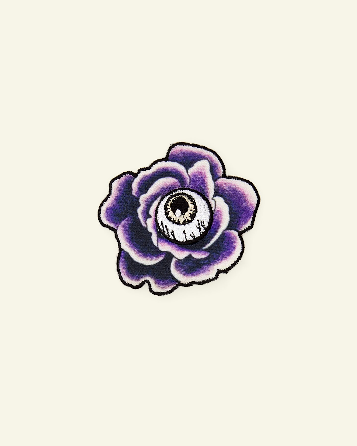 Symærke blomst/øje 63x55mm sort/lilla 24988_pack