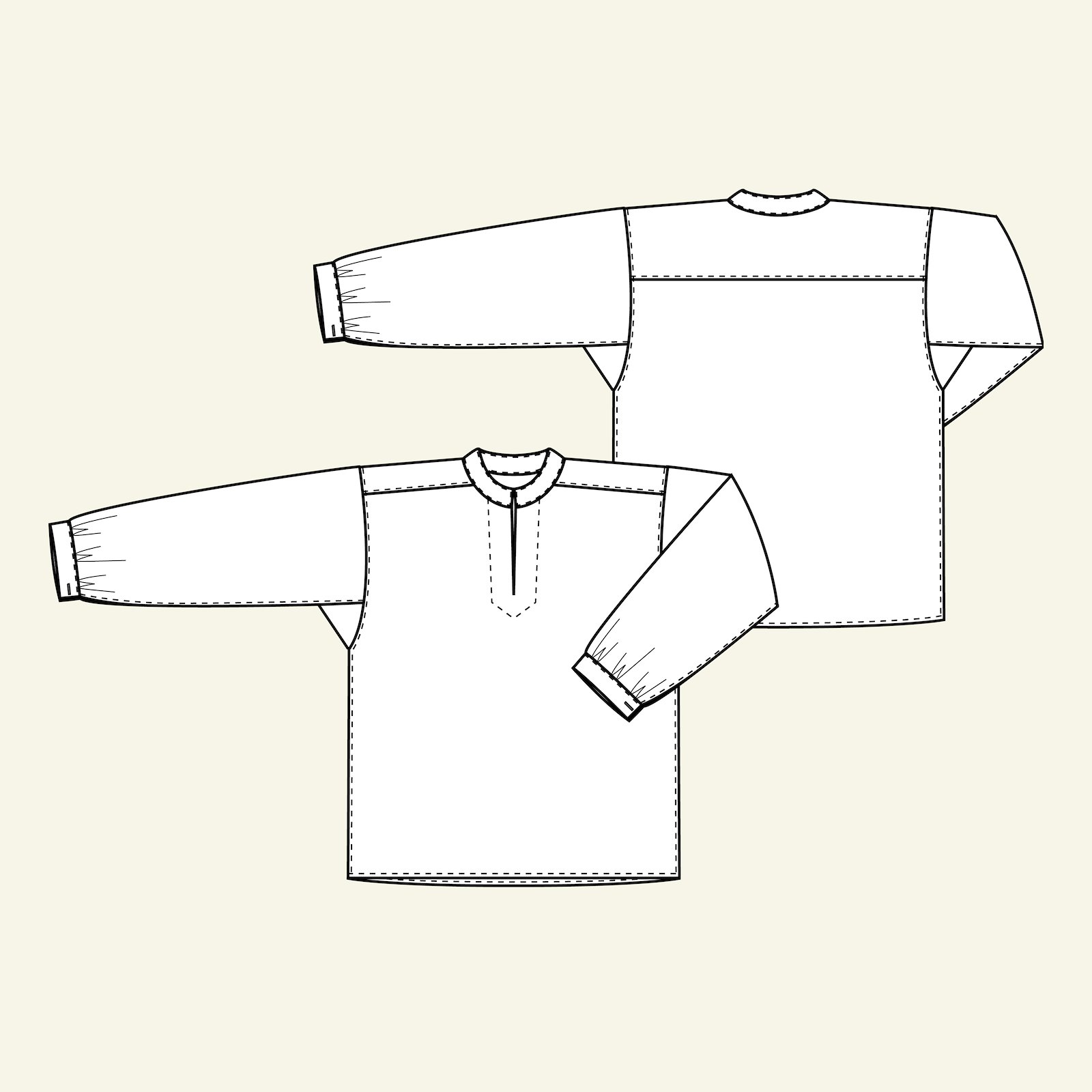 Symønster til bondeskjorte festdrakt, herre p27005_pack
