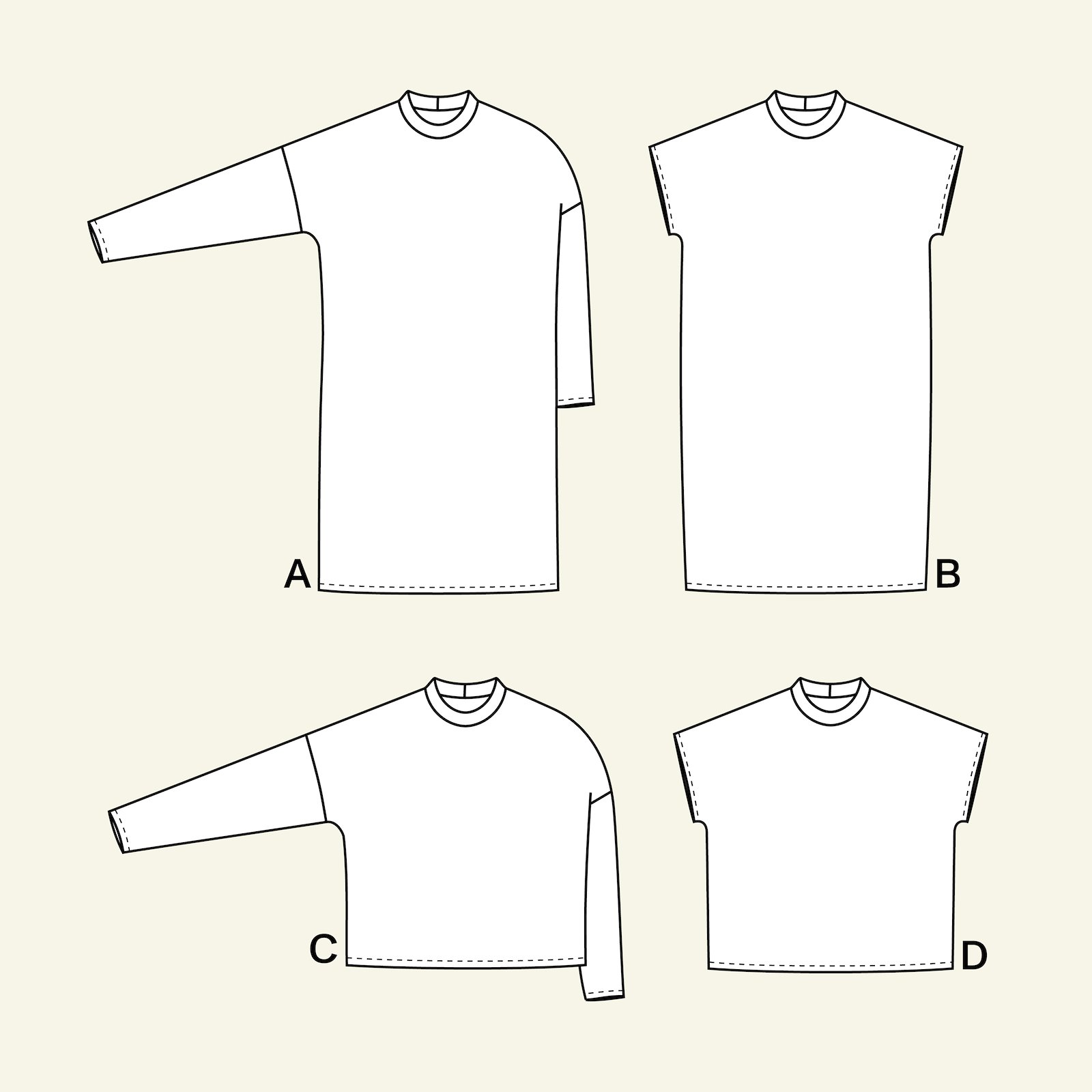 T-Shirt und Kleid, hoher Kragen, Gr. 40 p22069_pack