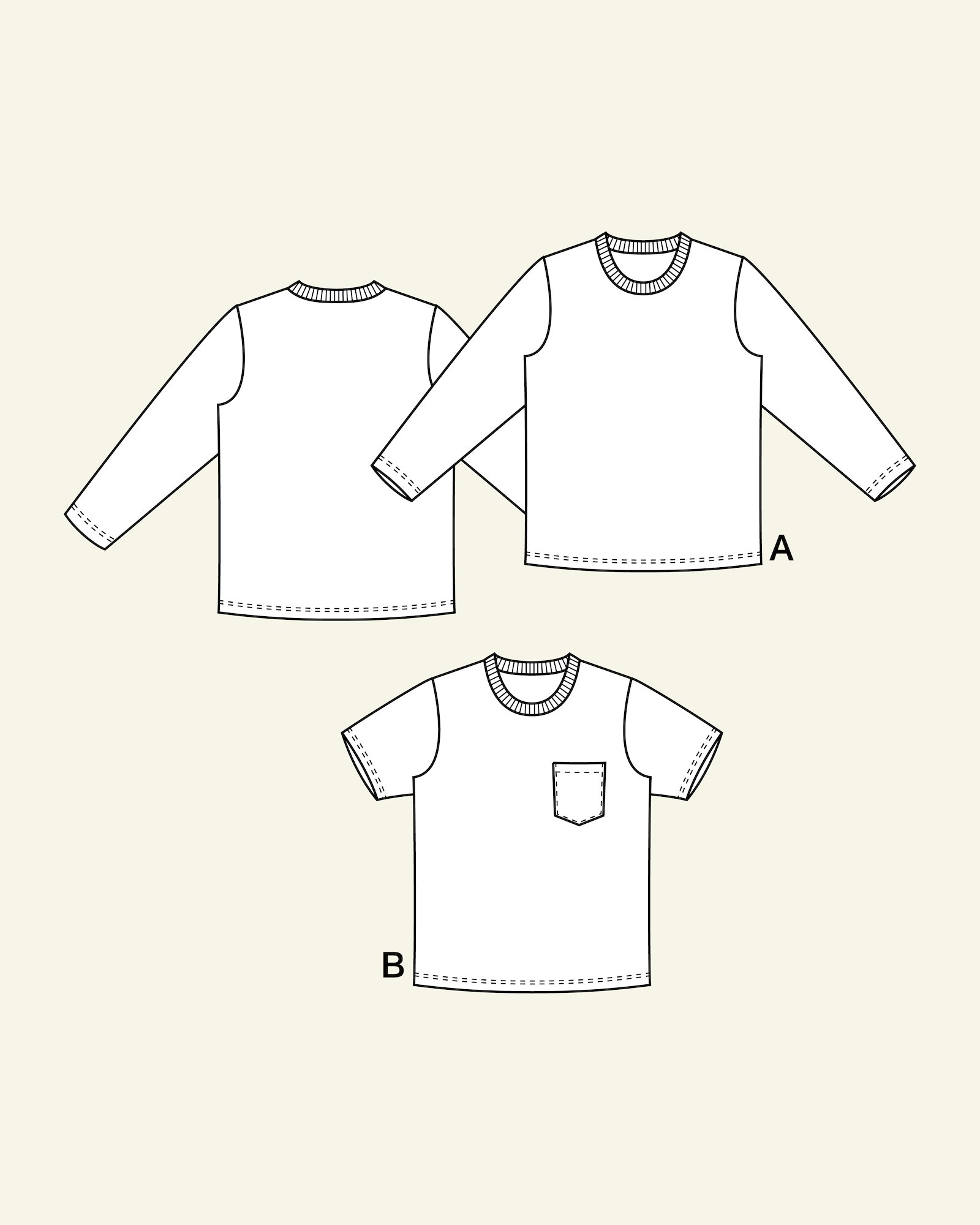 T-shirt with long and short, 104/4y p62017_pack