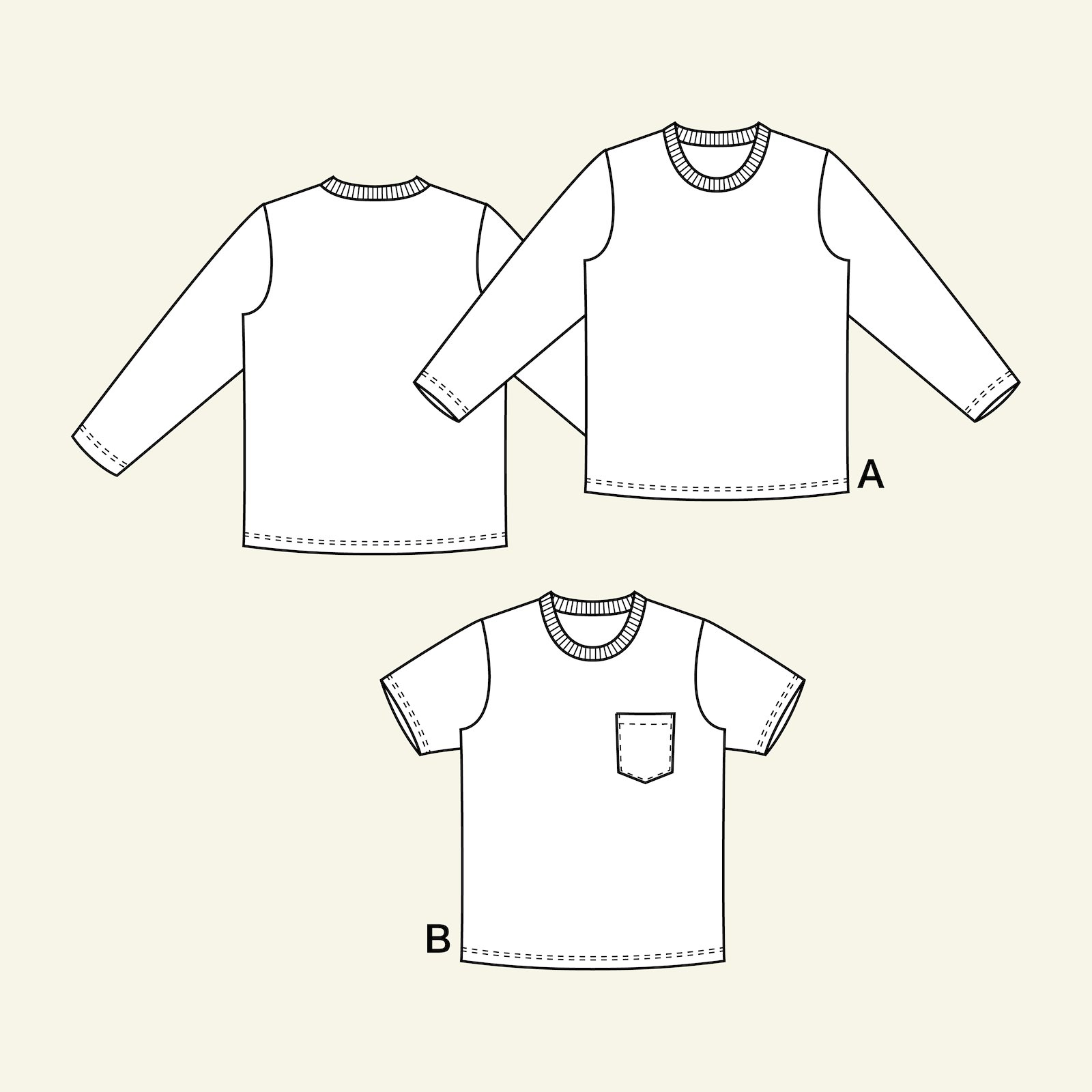 T-shirt with long and short, 110/5y p62017_pack