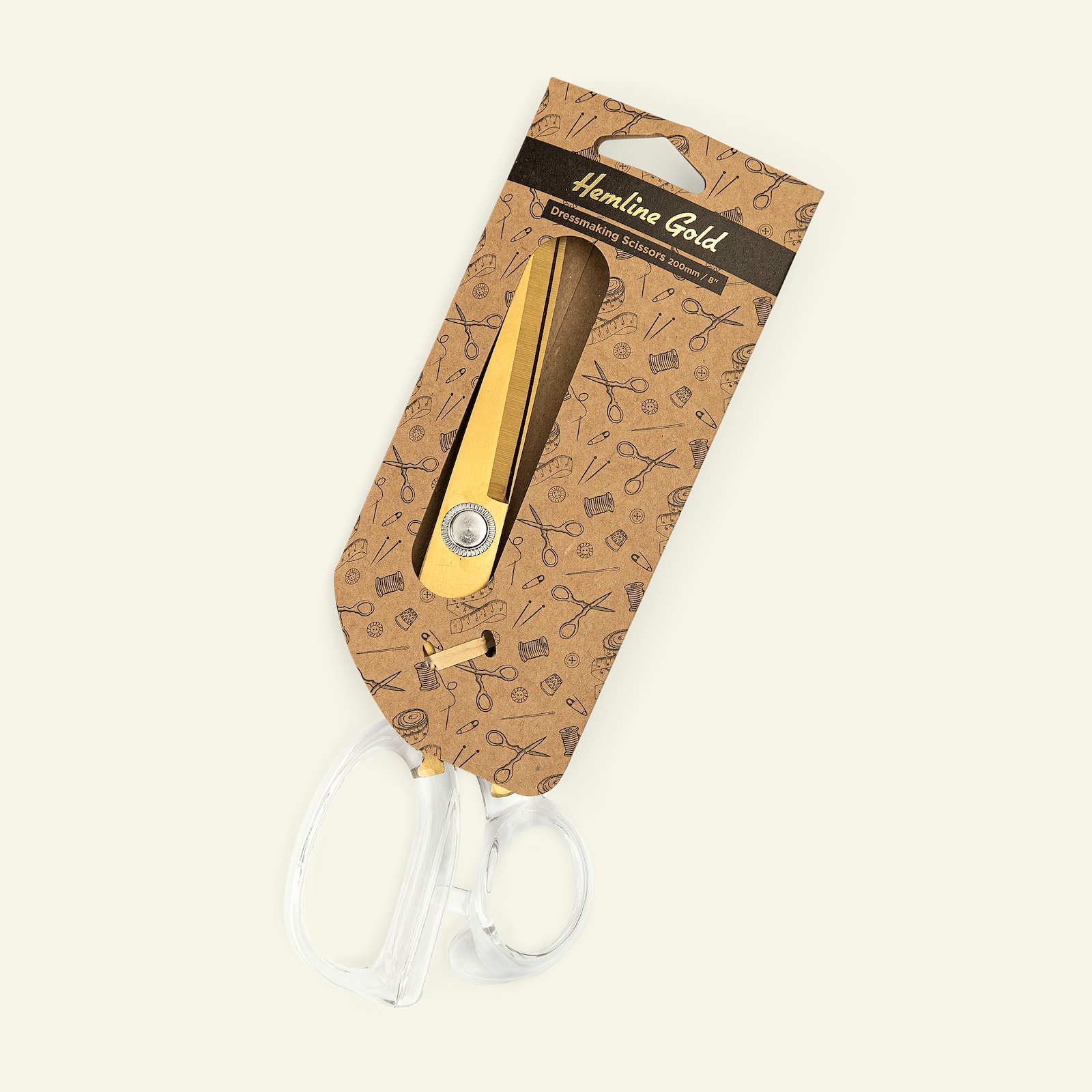 Tailors scissors 20cm gold/transpar. 1pc 42006_pack_b