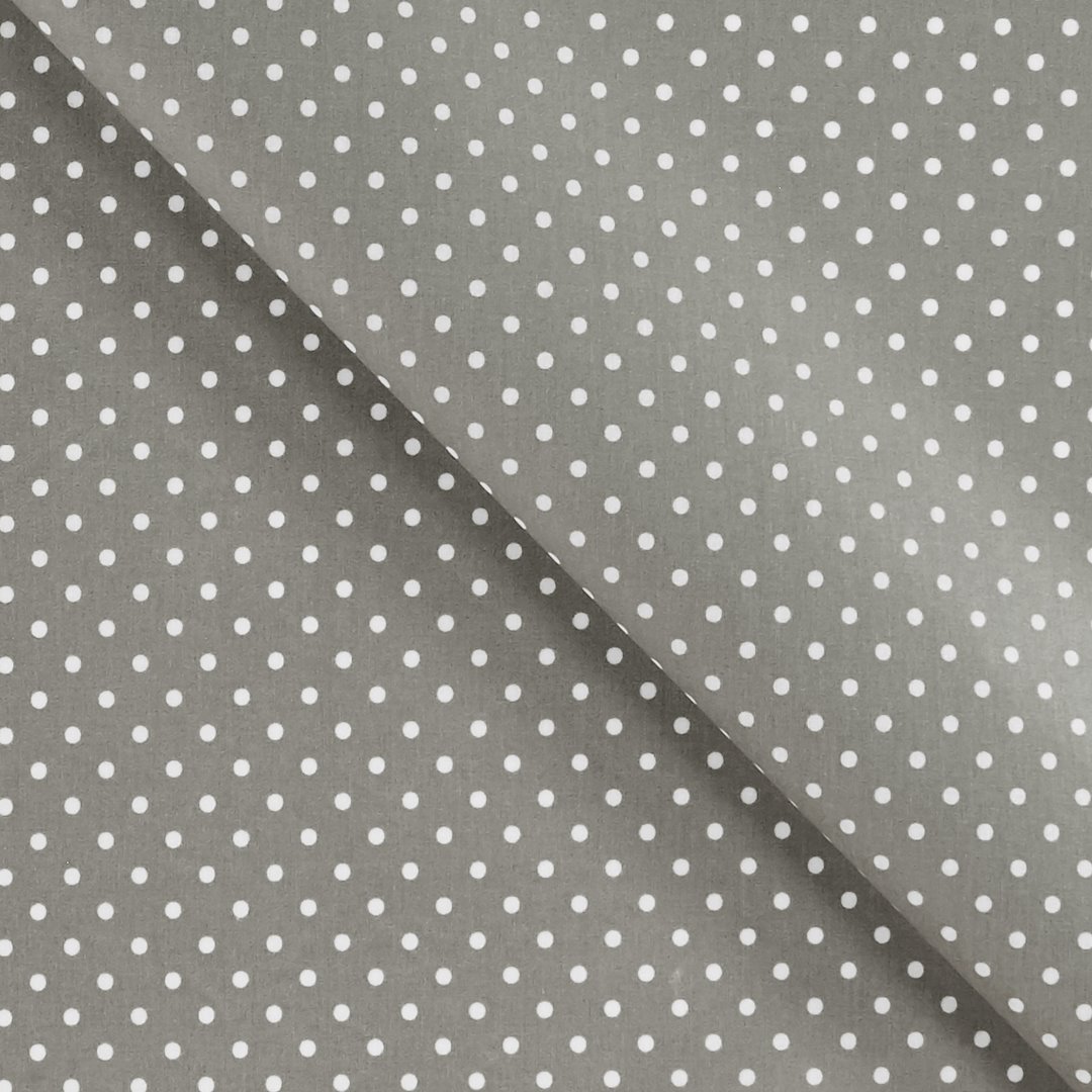 Billede af Tekstilvoksdug grå m hvide prikker