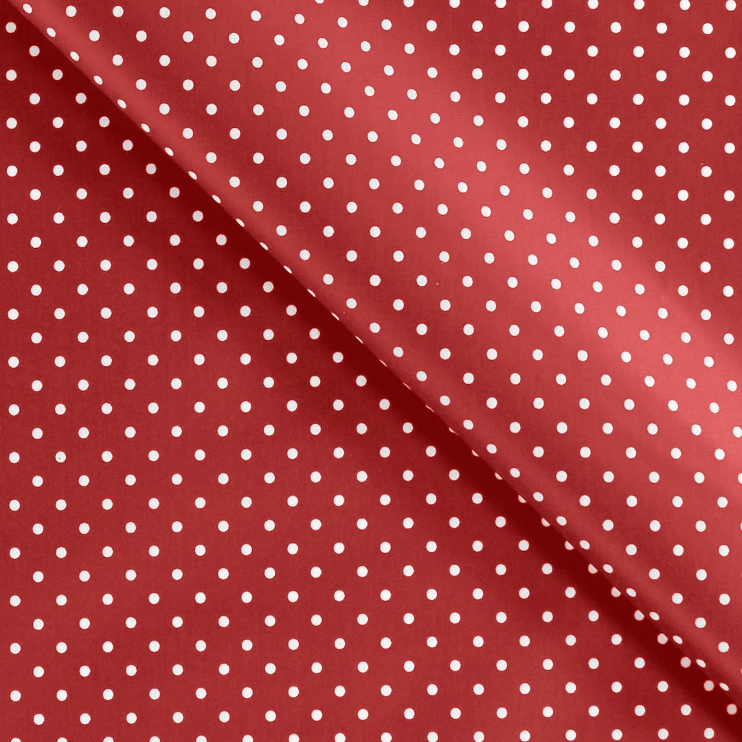 Billede af Tekstilvoksdug rød m hvide prikker