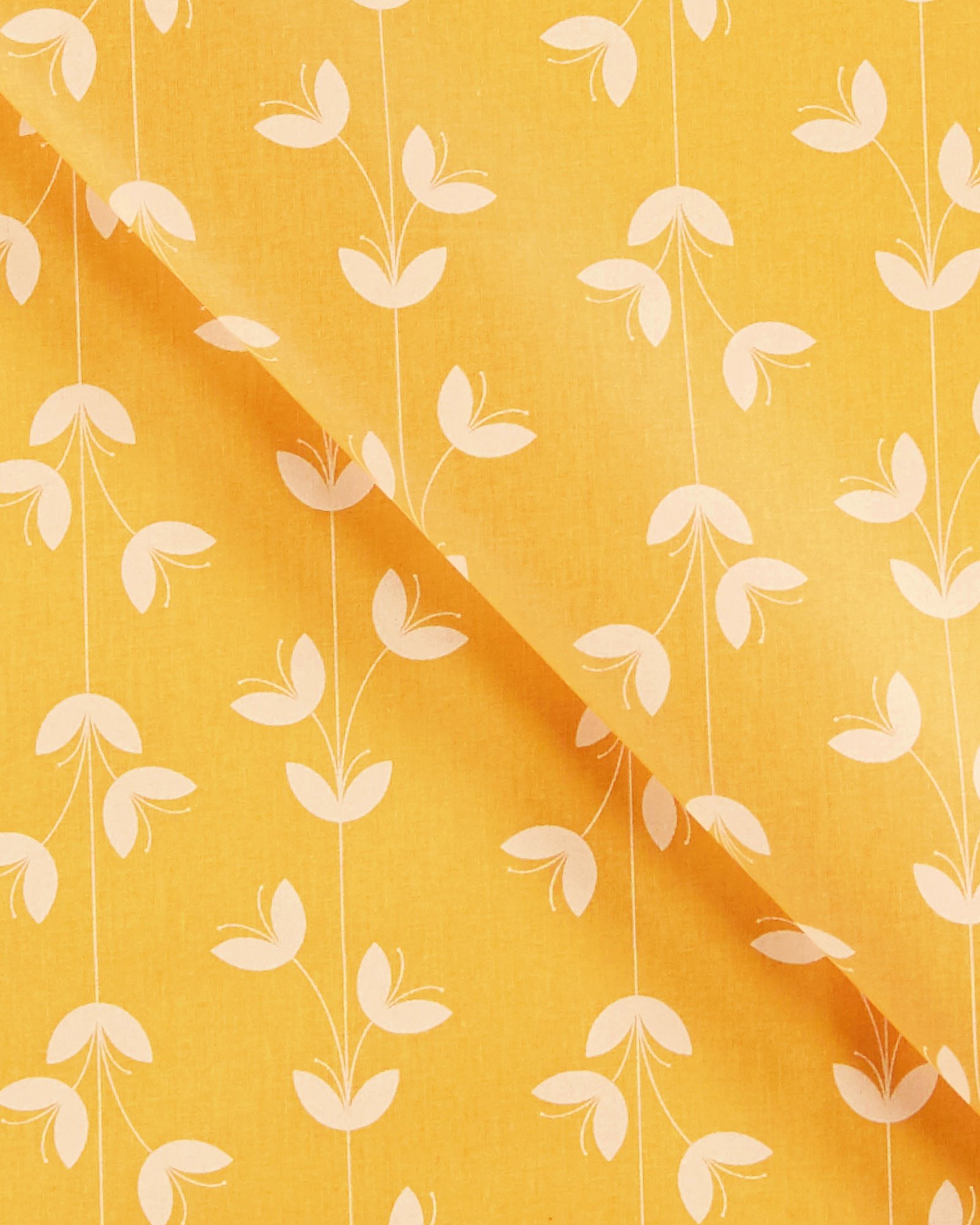 Tekstilvoksdug varm gul med blomster 866152_pack