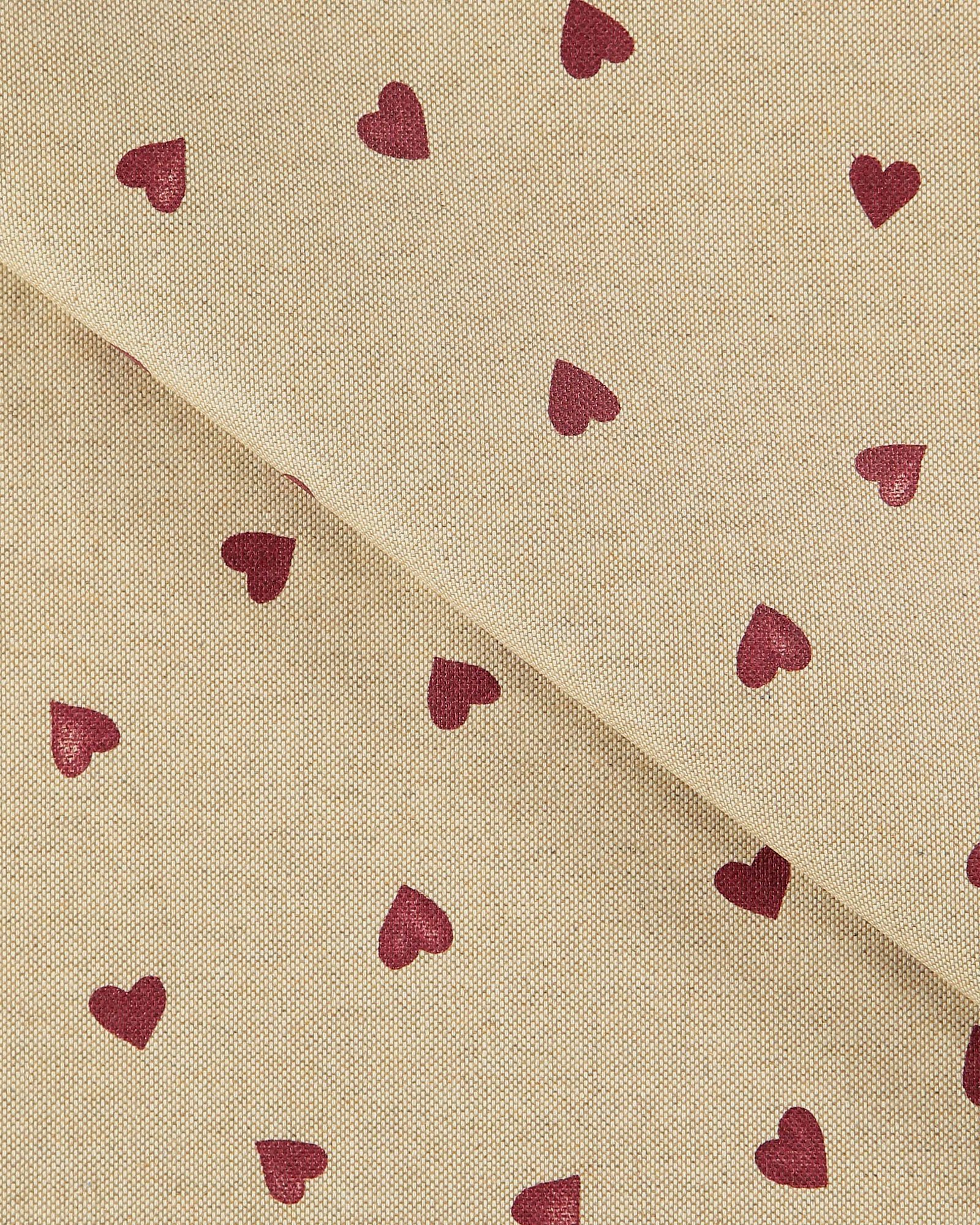 Tekstilvoksduk linlook med røde hjerter 872310_pack