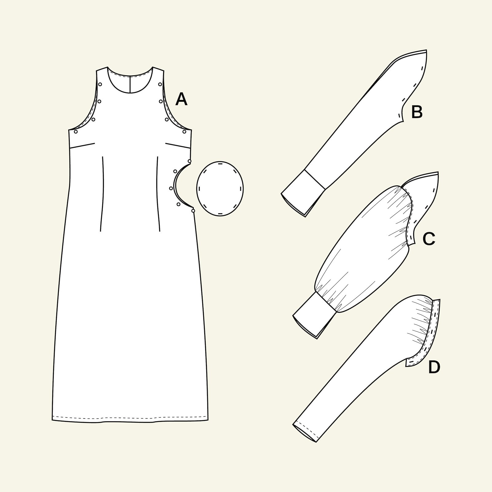 Traumhaftes Kleid mit voluminösen Ärmeln  p23170_pack