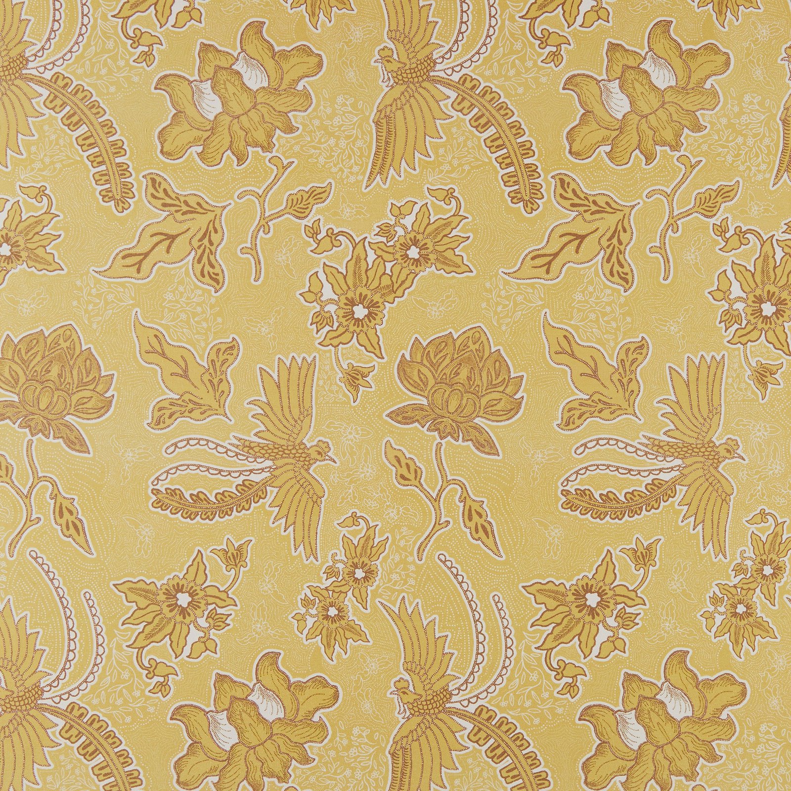 Upholstery panama yellow cranes/flowers 826512_pack_solid