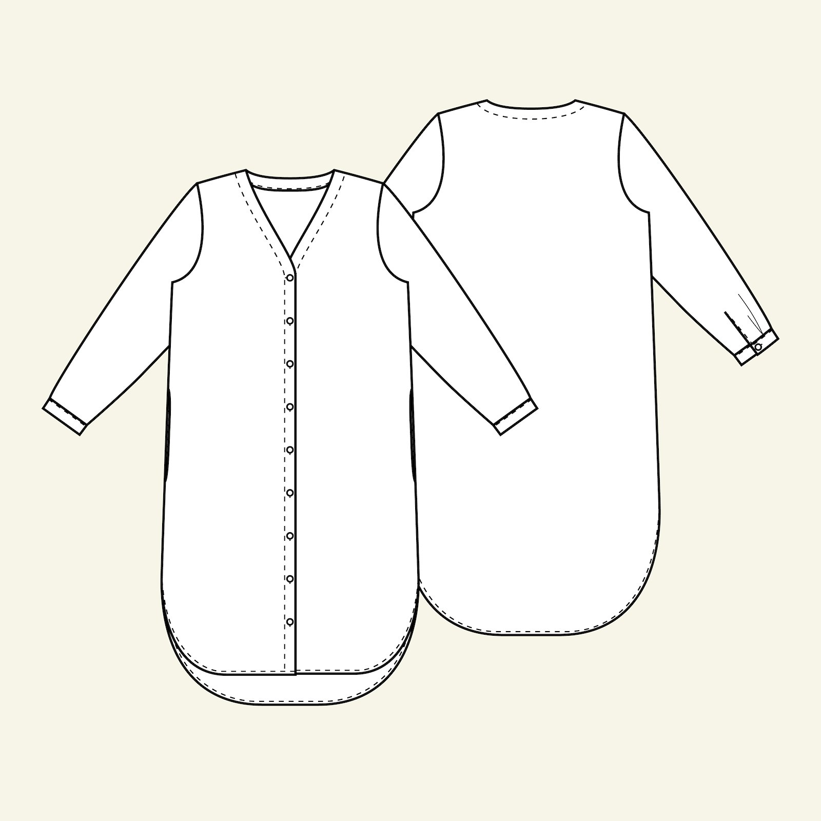 V-neck dress with button closure 8-18 | Selfmade® /Stoff&Stil