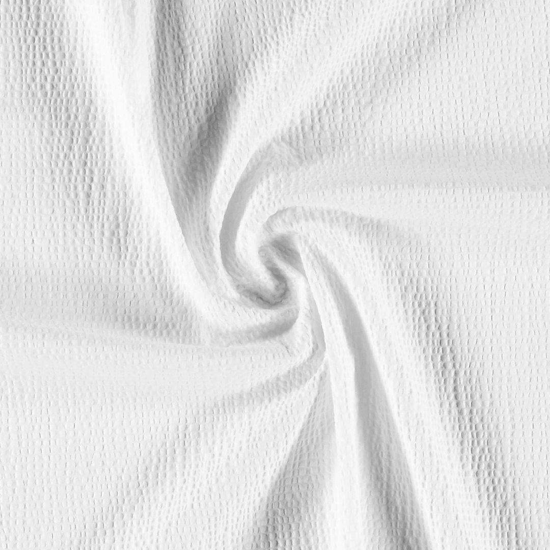 Billede af Vævet bomuld med crepe effekt hvid