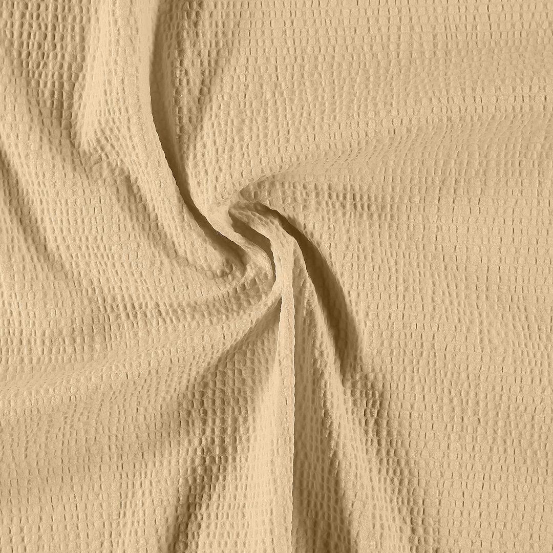 Se Vævet bomuld med crepe effekt sand hos Selfmade