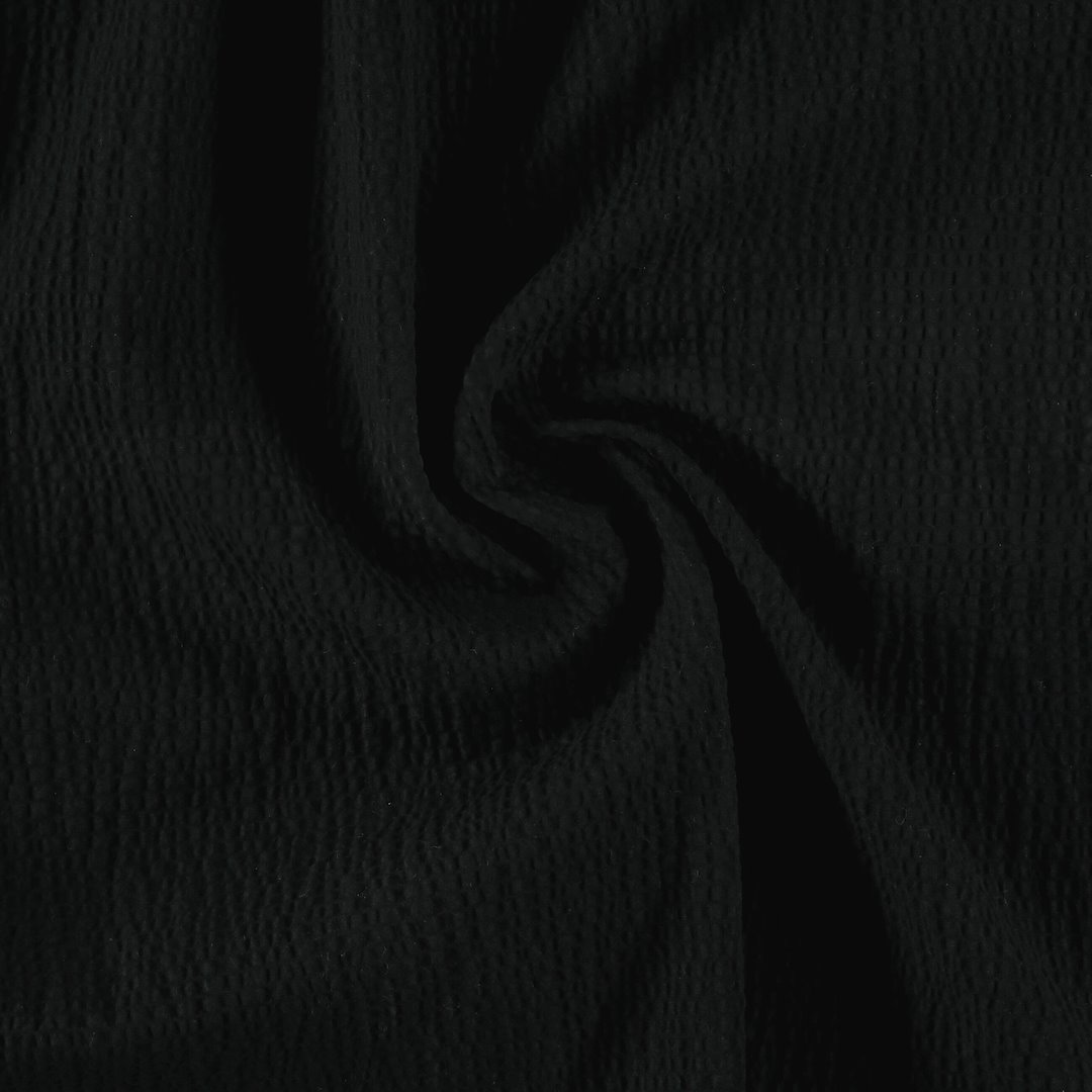 Billede af Vævet bomuld med crepe effekt sort