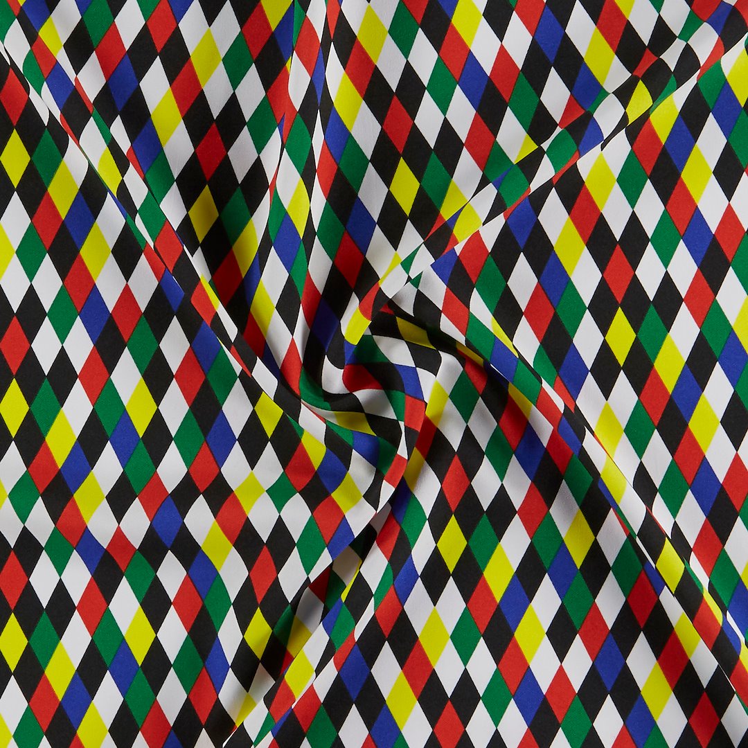 Billede af Vævet crepe m multifarvede harlekin tern