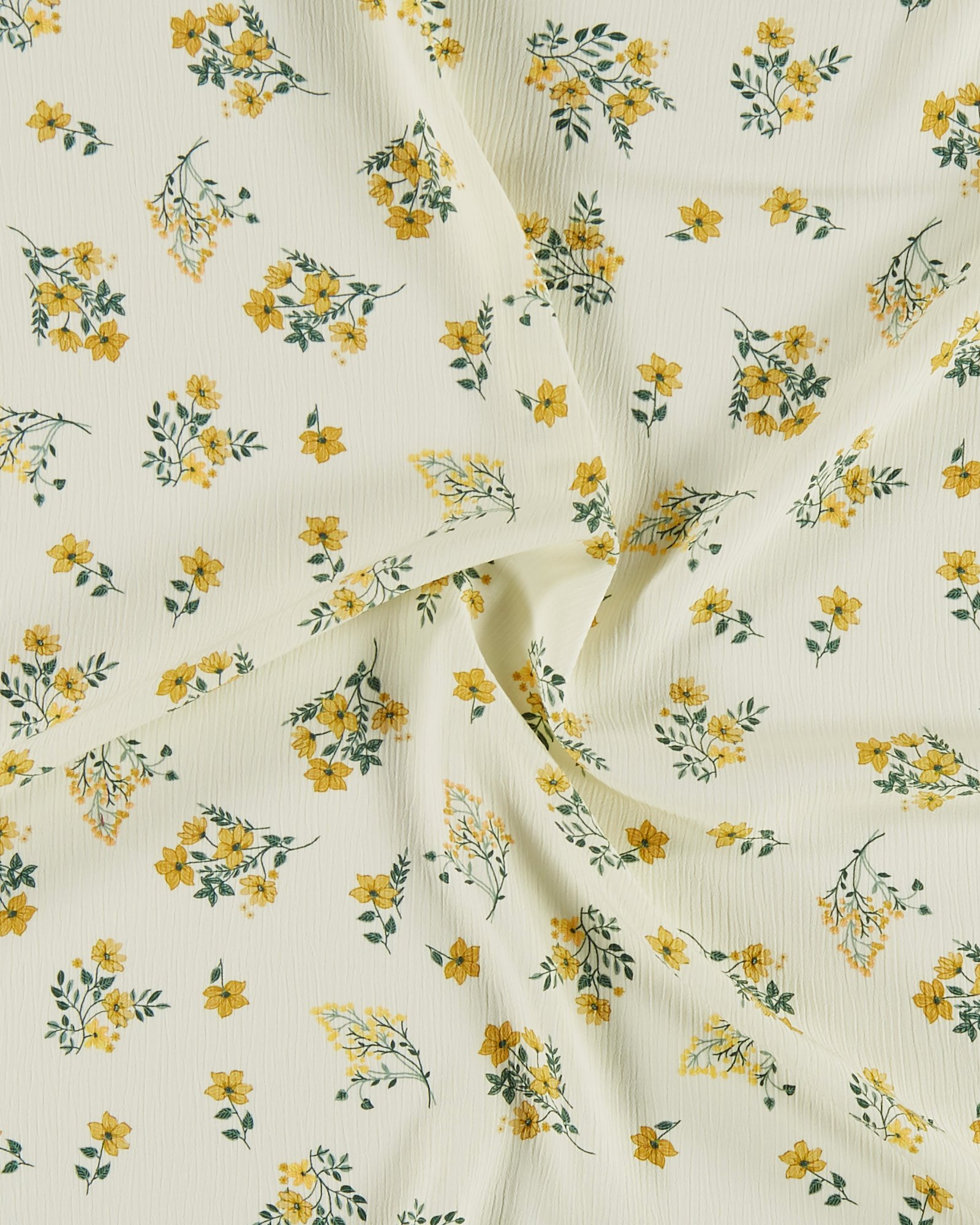 Vævet crepe viscose med gule blomster 730498_pack