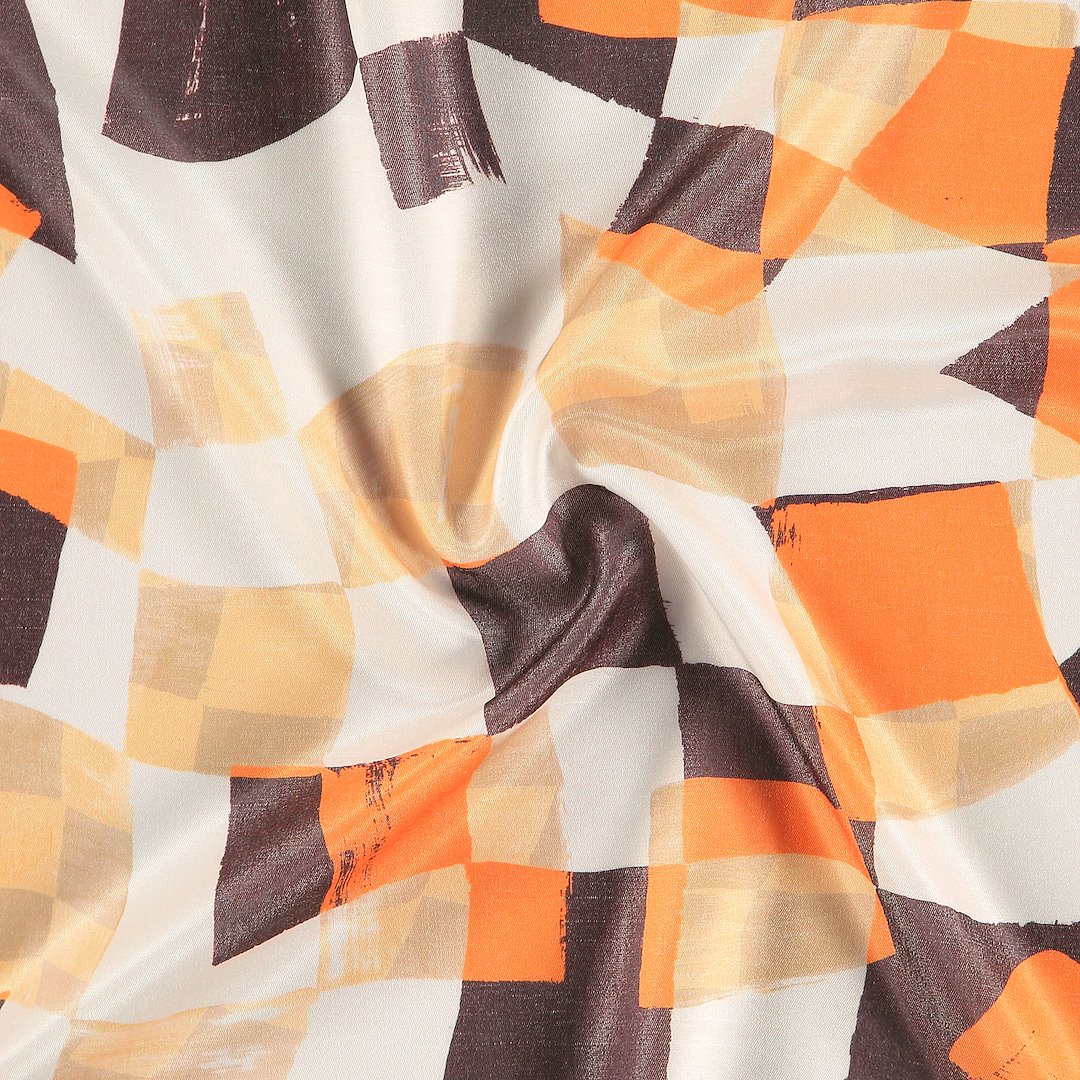 Billede af Vævet twill kit med orange/brune tern