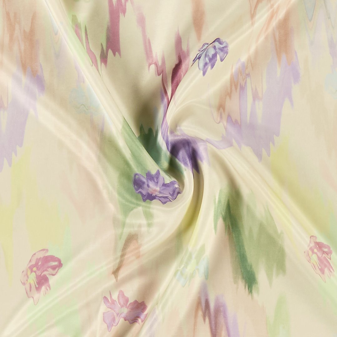 Billede af Vævet twill med multifarvede blomster