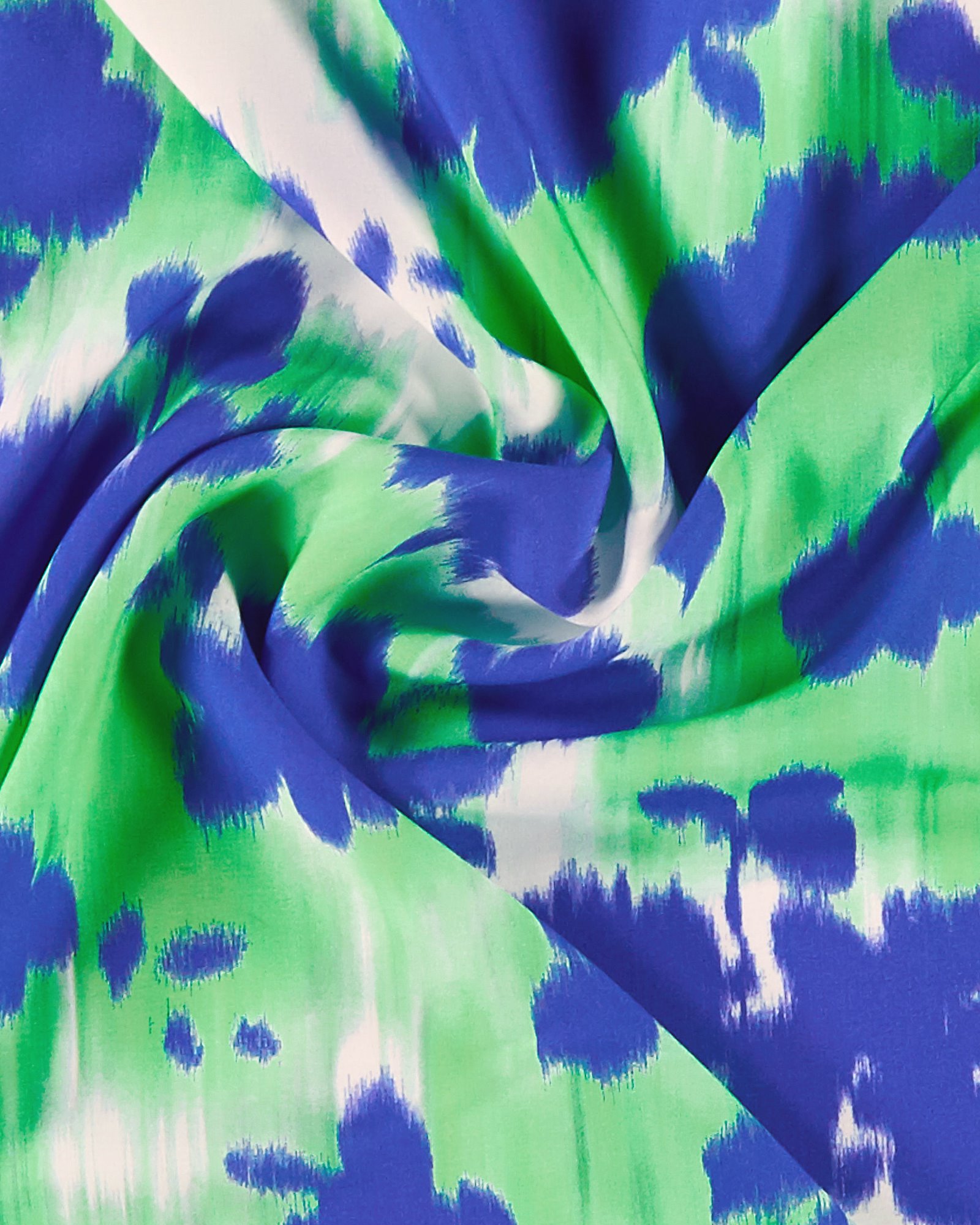 Vævet viscose m grøn/blå abstrakt print 710777_pack