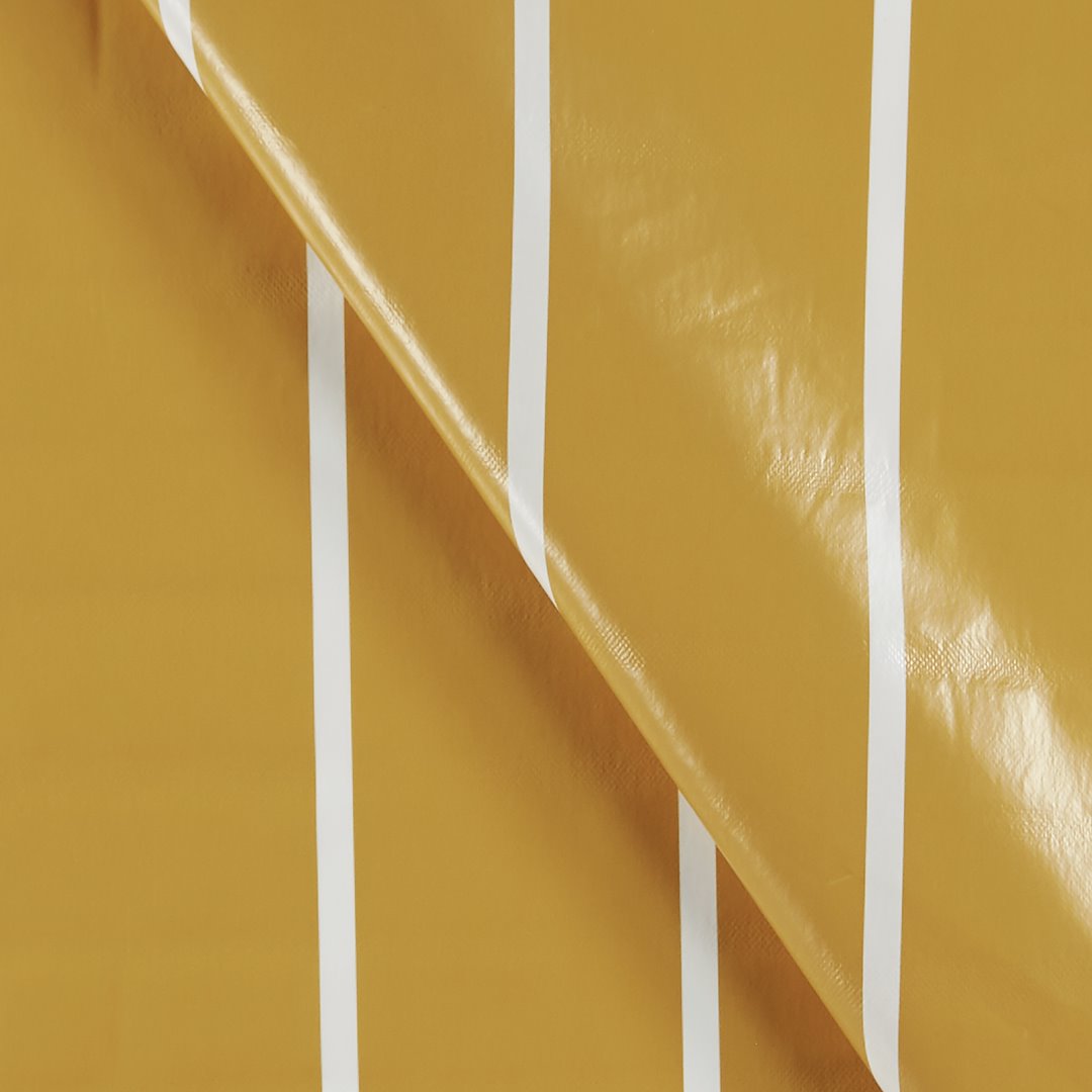 Billede af Voksdug gul med smalle striber