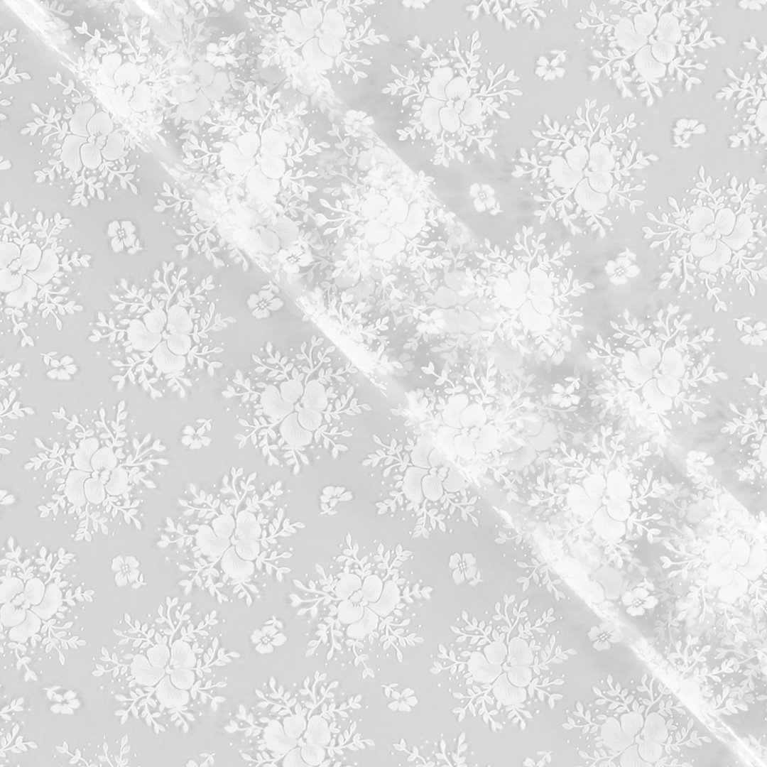 Billede af Voksdug transparent m hvide blomster