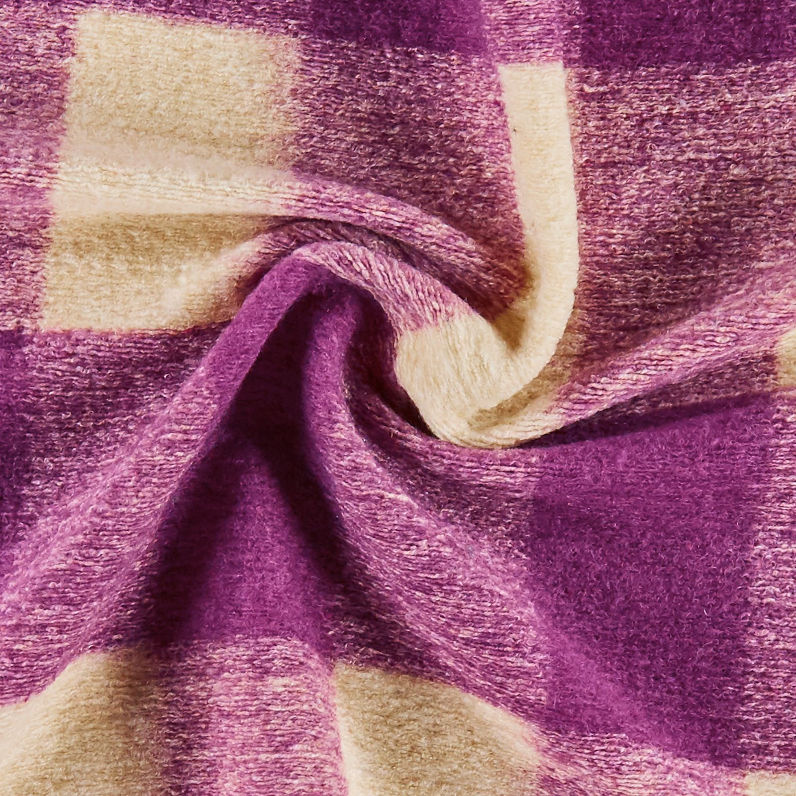 Wool felt purple/off white checks 310378_pack