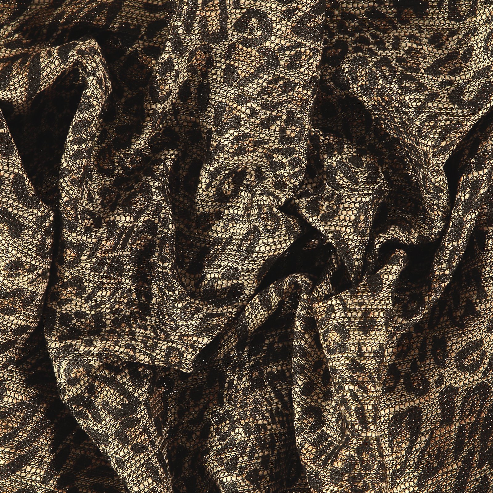 Woven boucle w. gold/black leo pattern 400306_pack