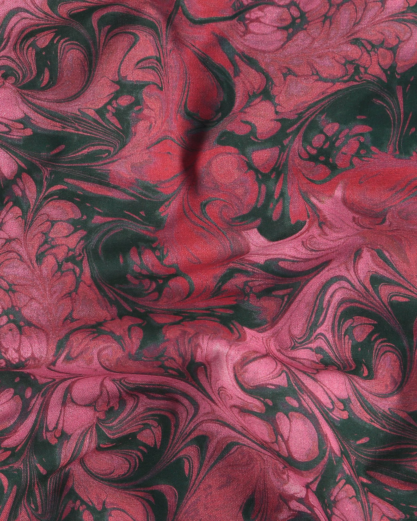 Woven cotton/linen red/dark green print 780570_pack