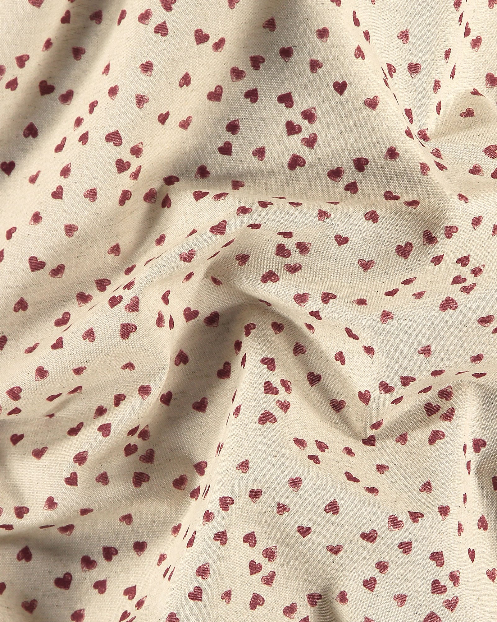 Woven cotton/linen with red hearts 780557_pack