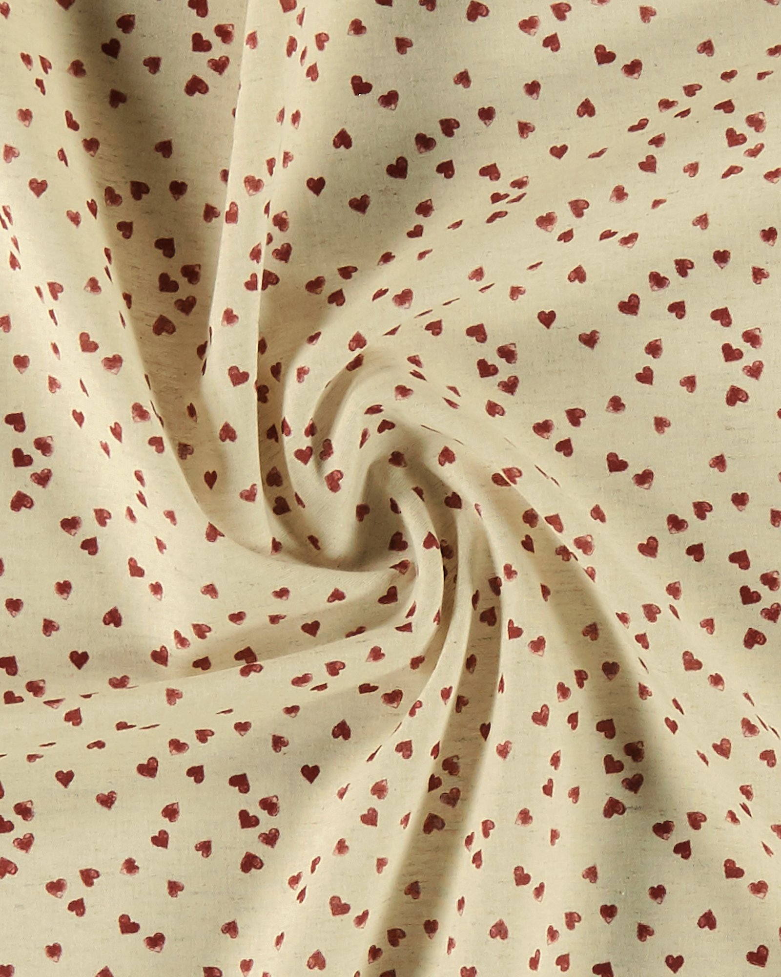 Woven cotton/linen with red hearts 780557_pack