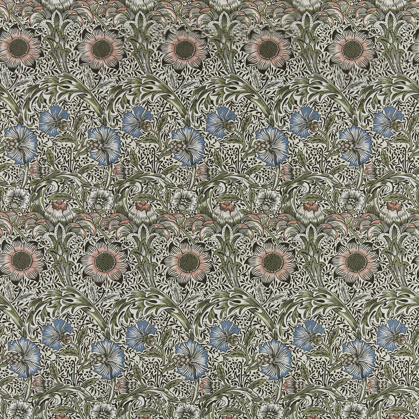 Woven cotton mix green flower pattern 750532_pack_sp