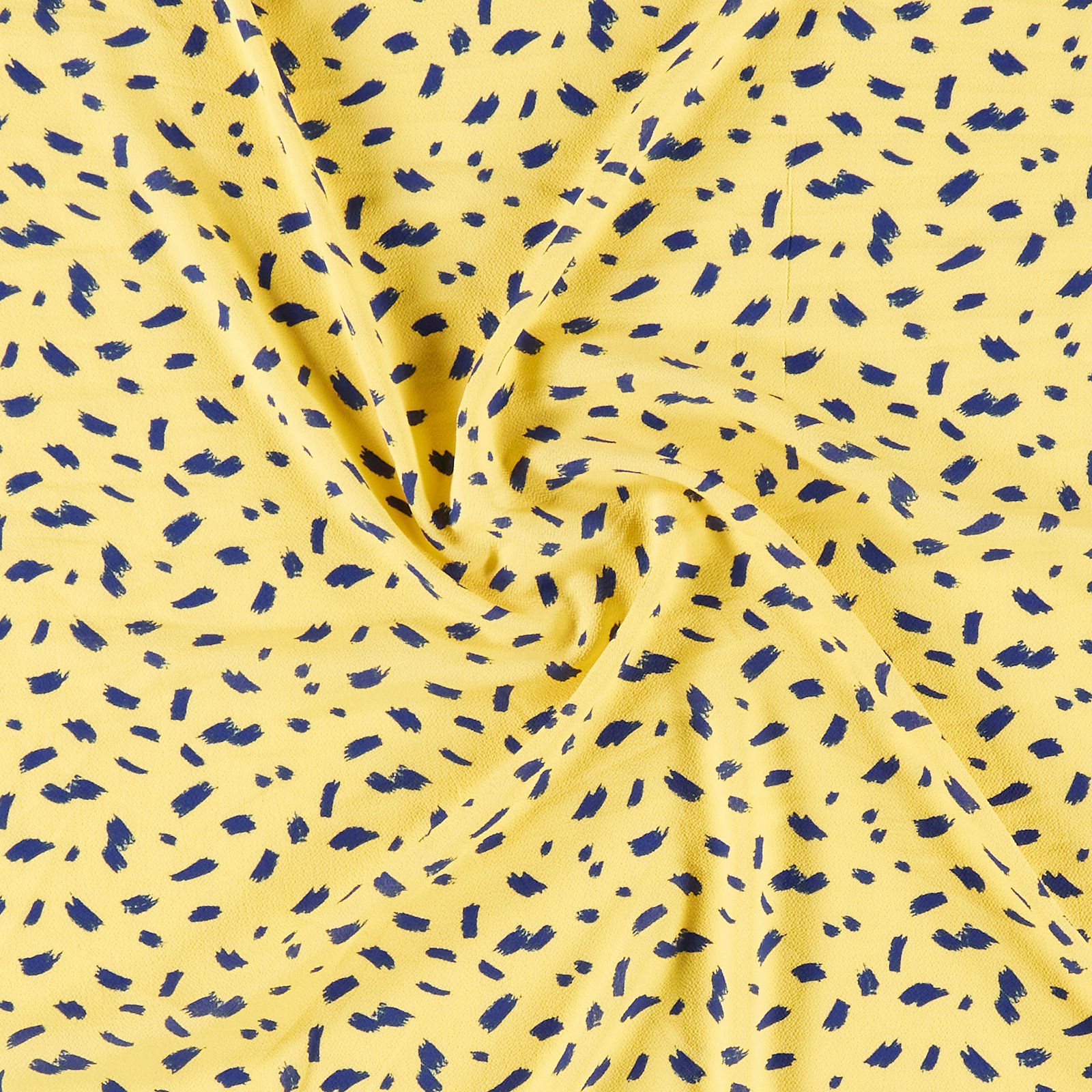 Woven crepe yellow with cobalt print 560302_pack