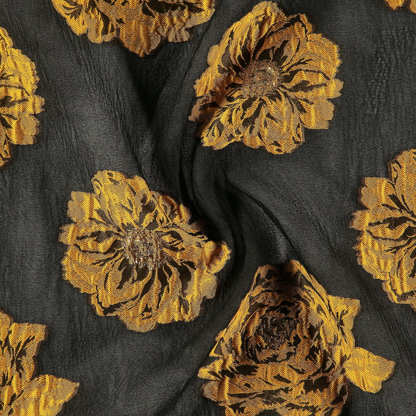 Woven jacquard black with curry flowers 670271_pack