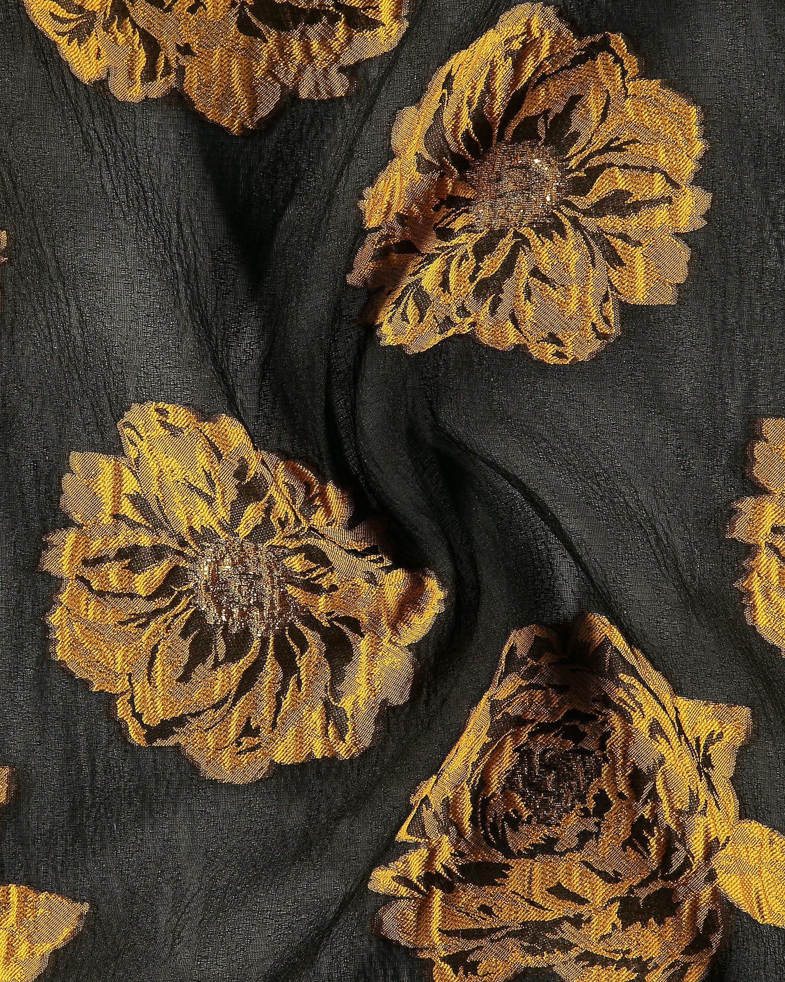 Woven jacquard black with curry flowers 670271_pack