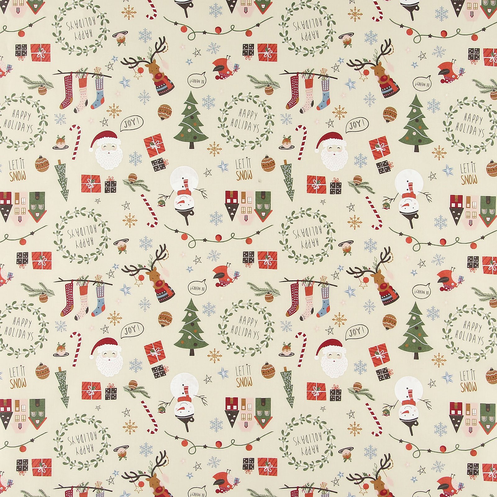 Woven oil cloth beige w christmas print 861711_pack_sp