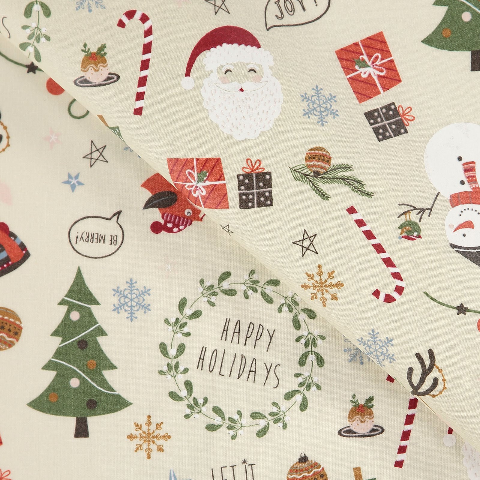 Woven oil cloth beige w christmas print 861711_pack