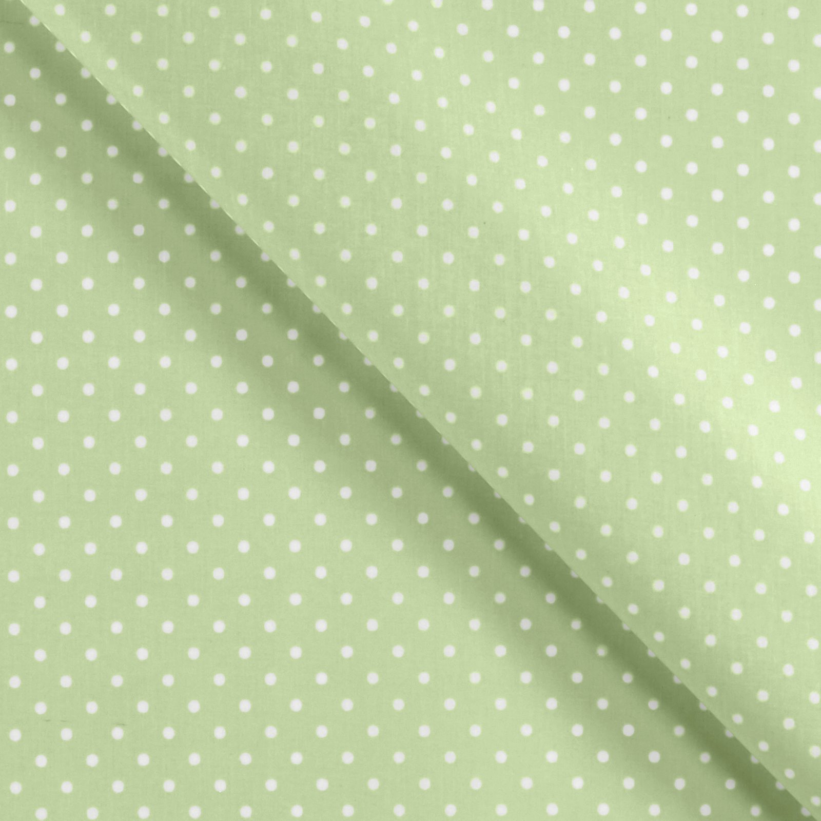 Woven oilcloth light green w white dots 861508_pack