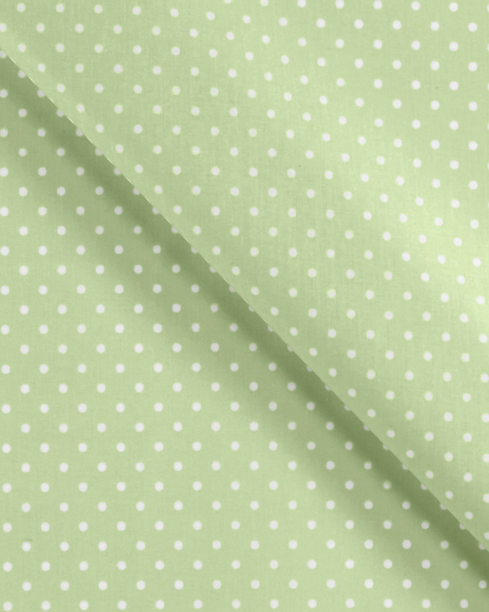 Woven oilcloth light green w white dots 861508_pack